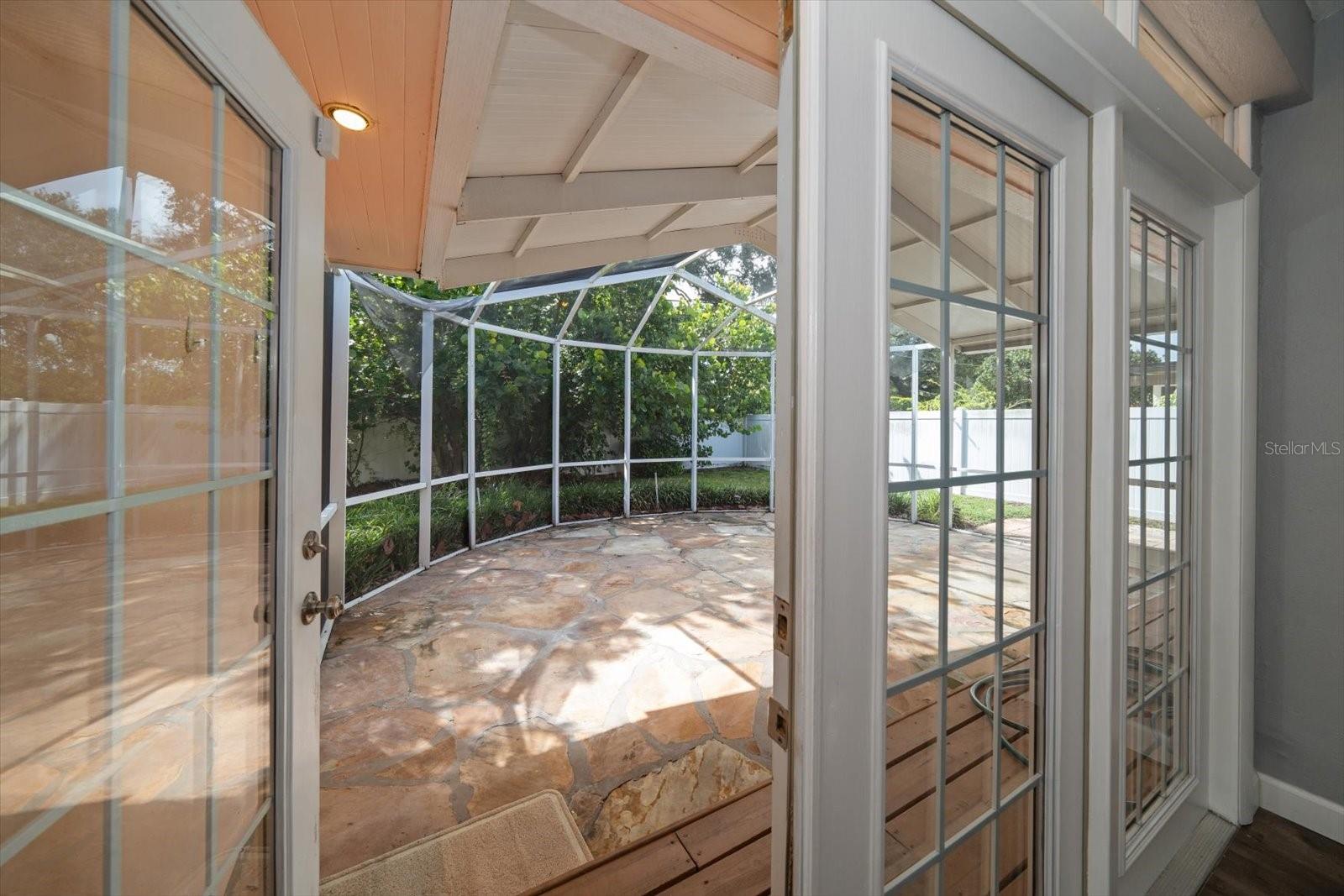 French Doors to Screened Porch