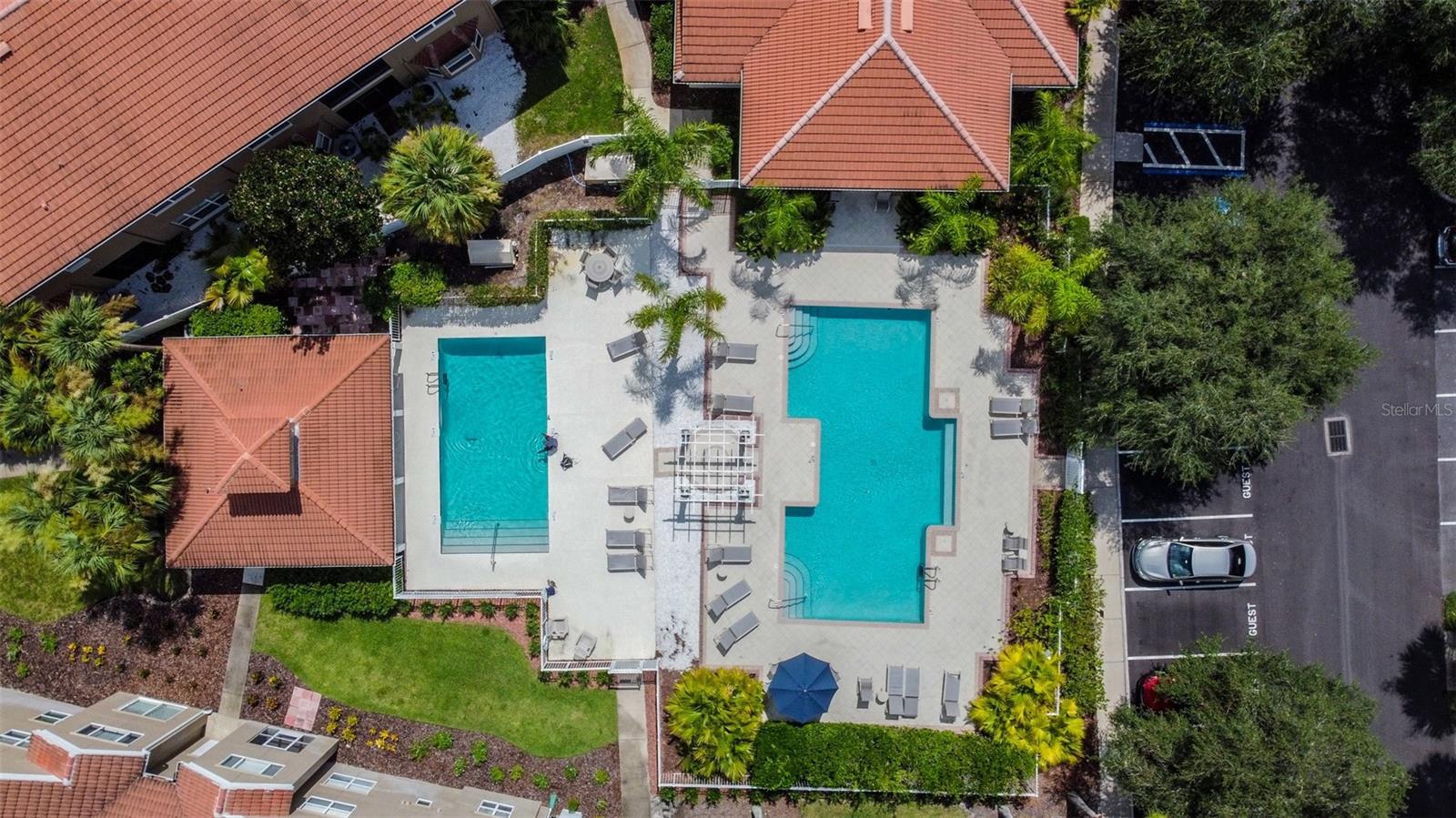 Aerial view of pool