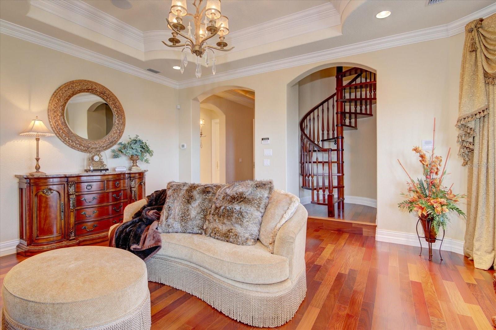 Master Suite Sitting Room - a few steps upstairs is a cozy upper level includes an office dubbed “The Captain’s Quarters”