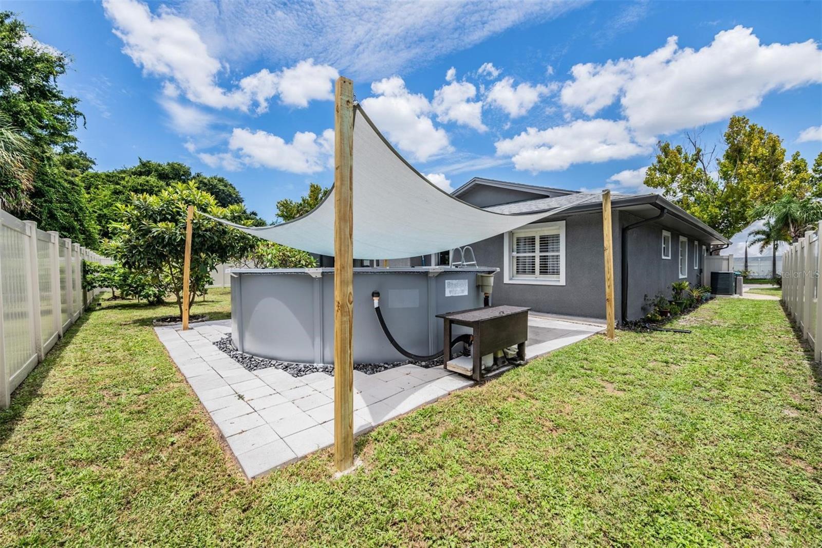 New above ground pool.