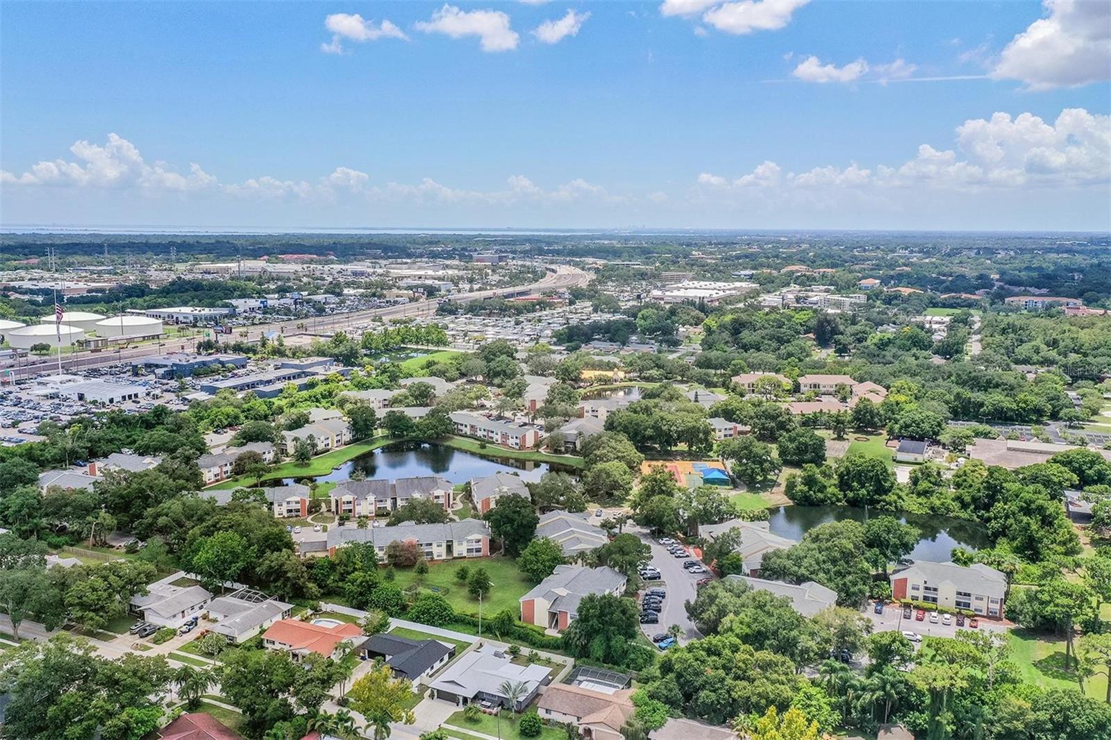 Aerial view of the neighborhood.