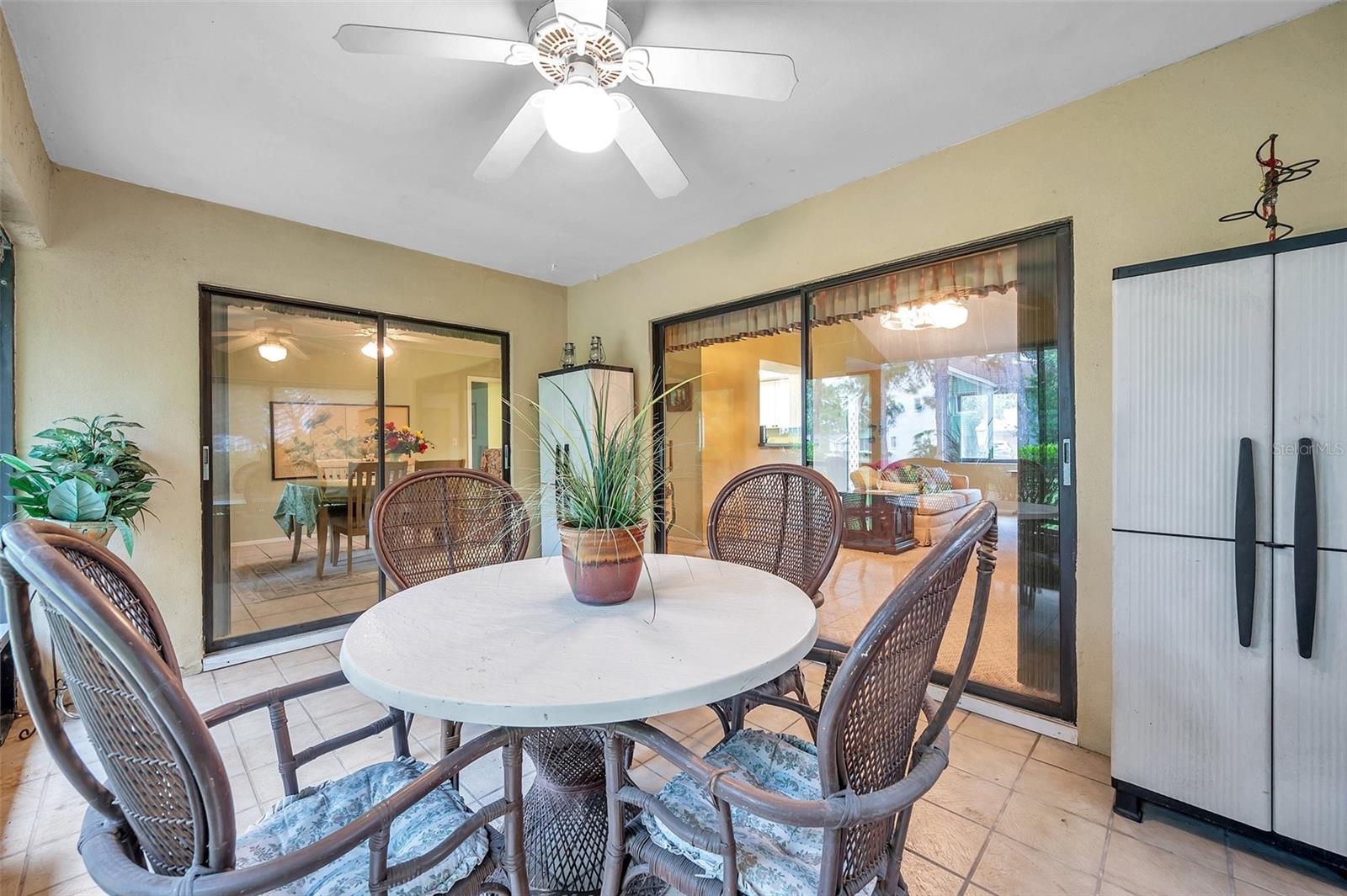 Lanai with sliding doors to the living room and dining room