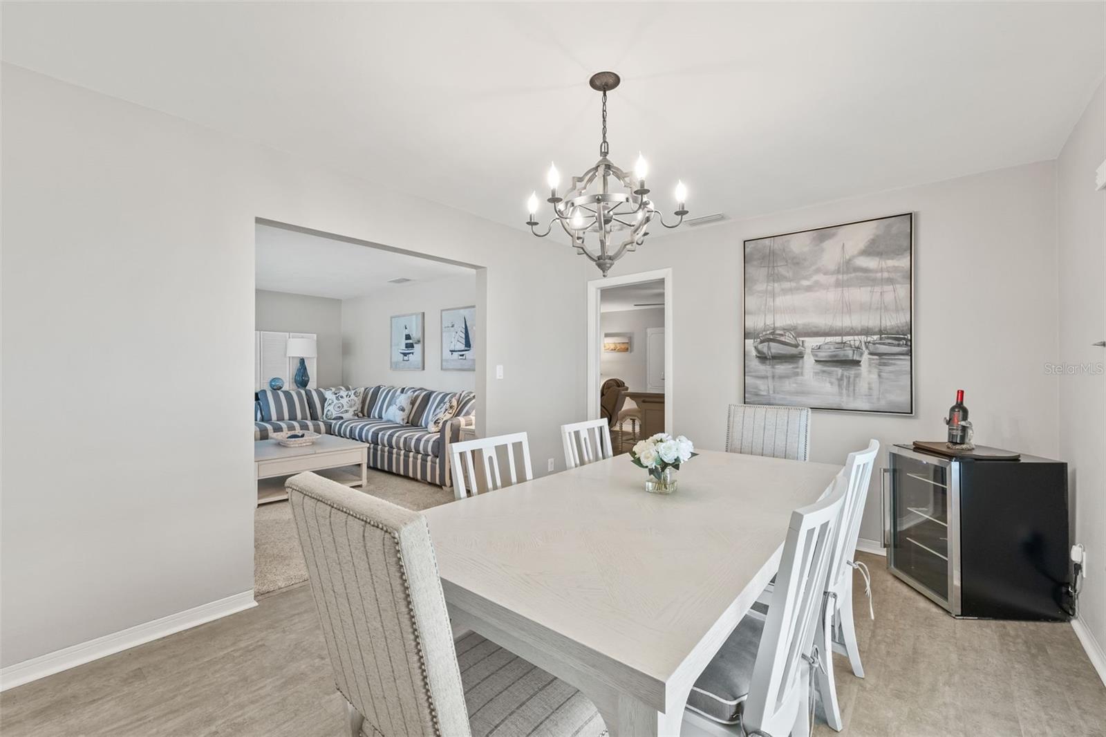 Sizeable dining area that flows into the second living area and Kitchen.