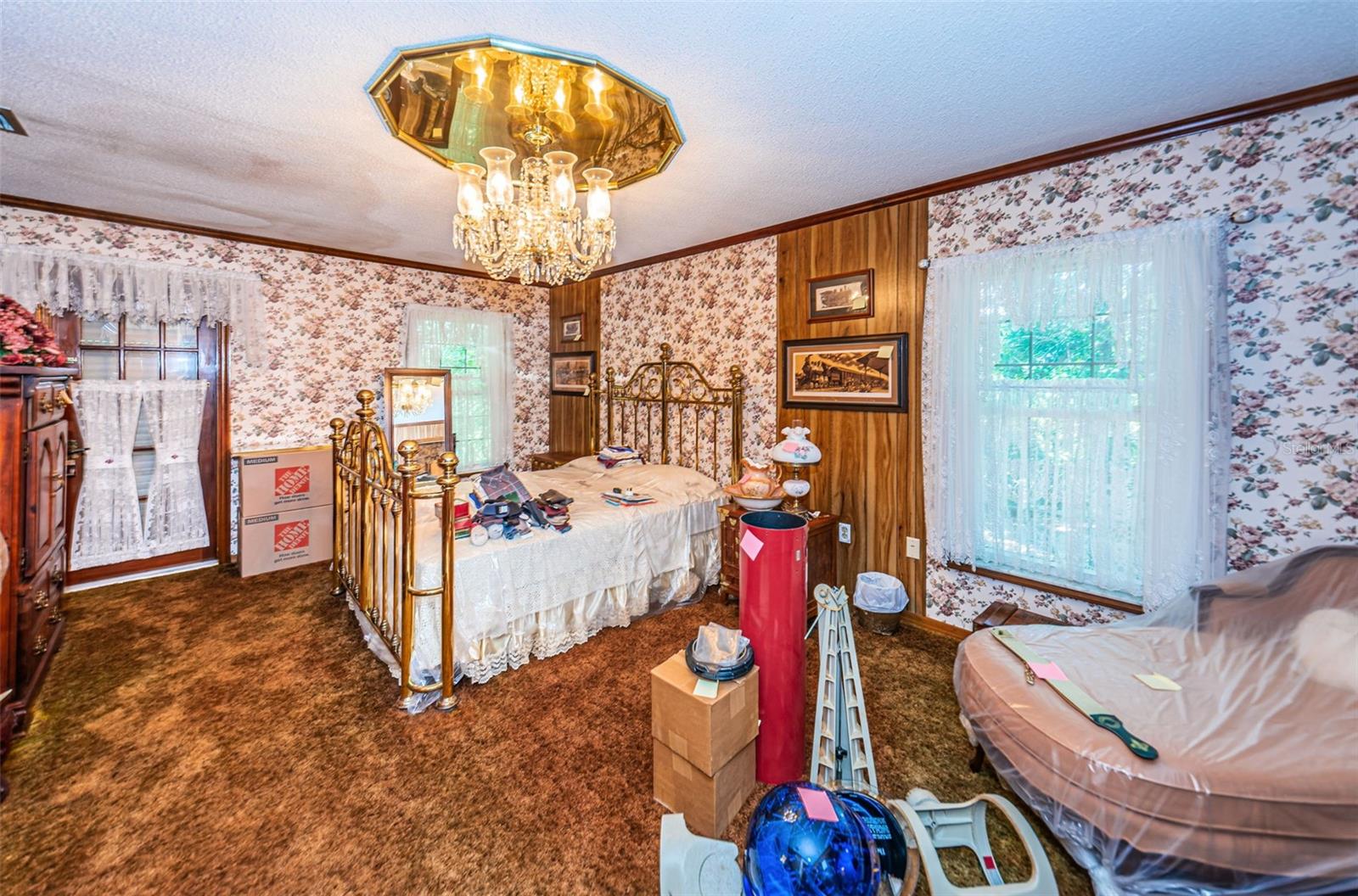 Upstairs master bedroom (parquet wood under carpet!)