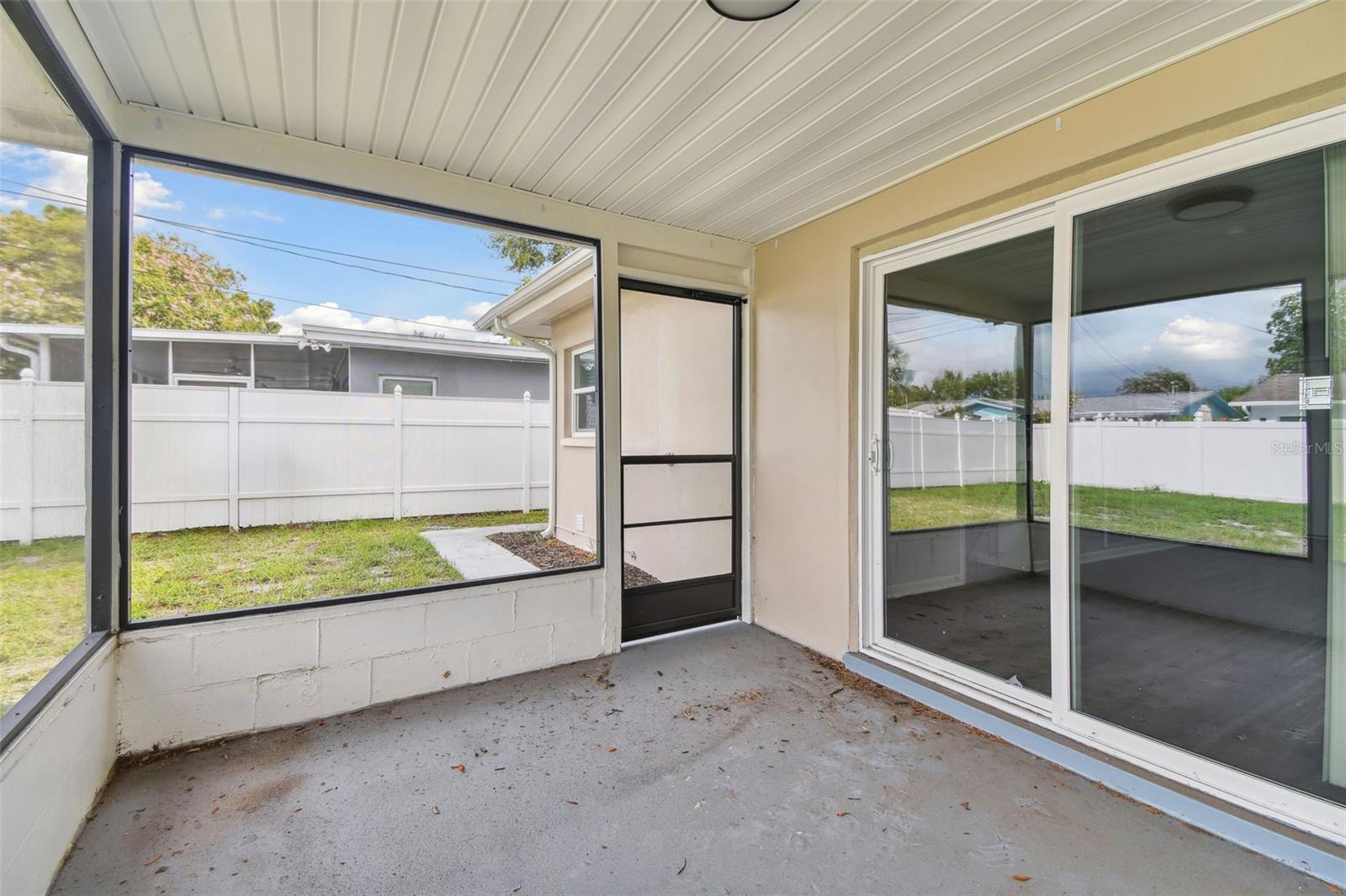 Screened back porch