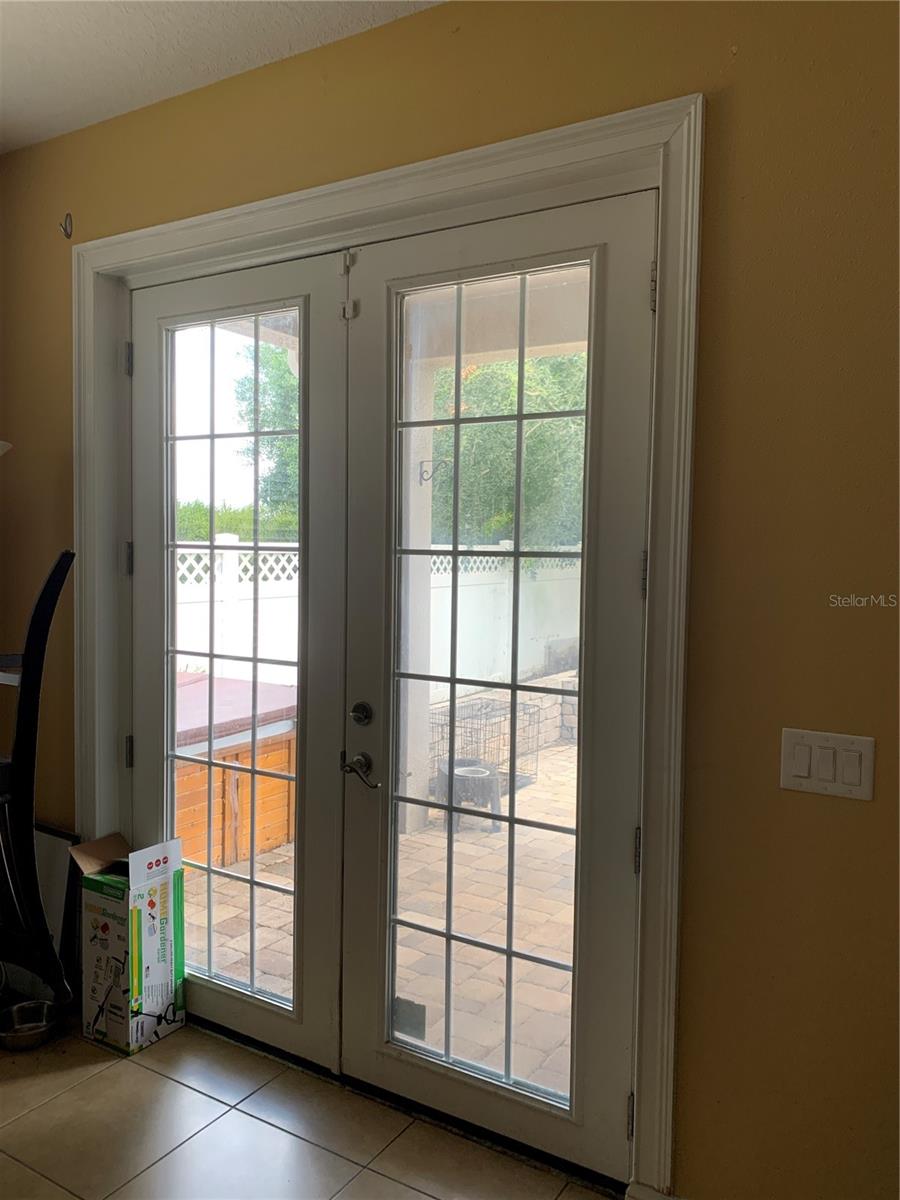 French doors out to patio