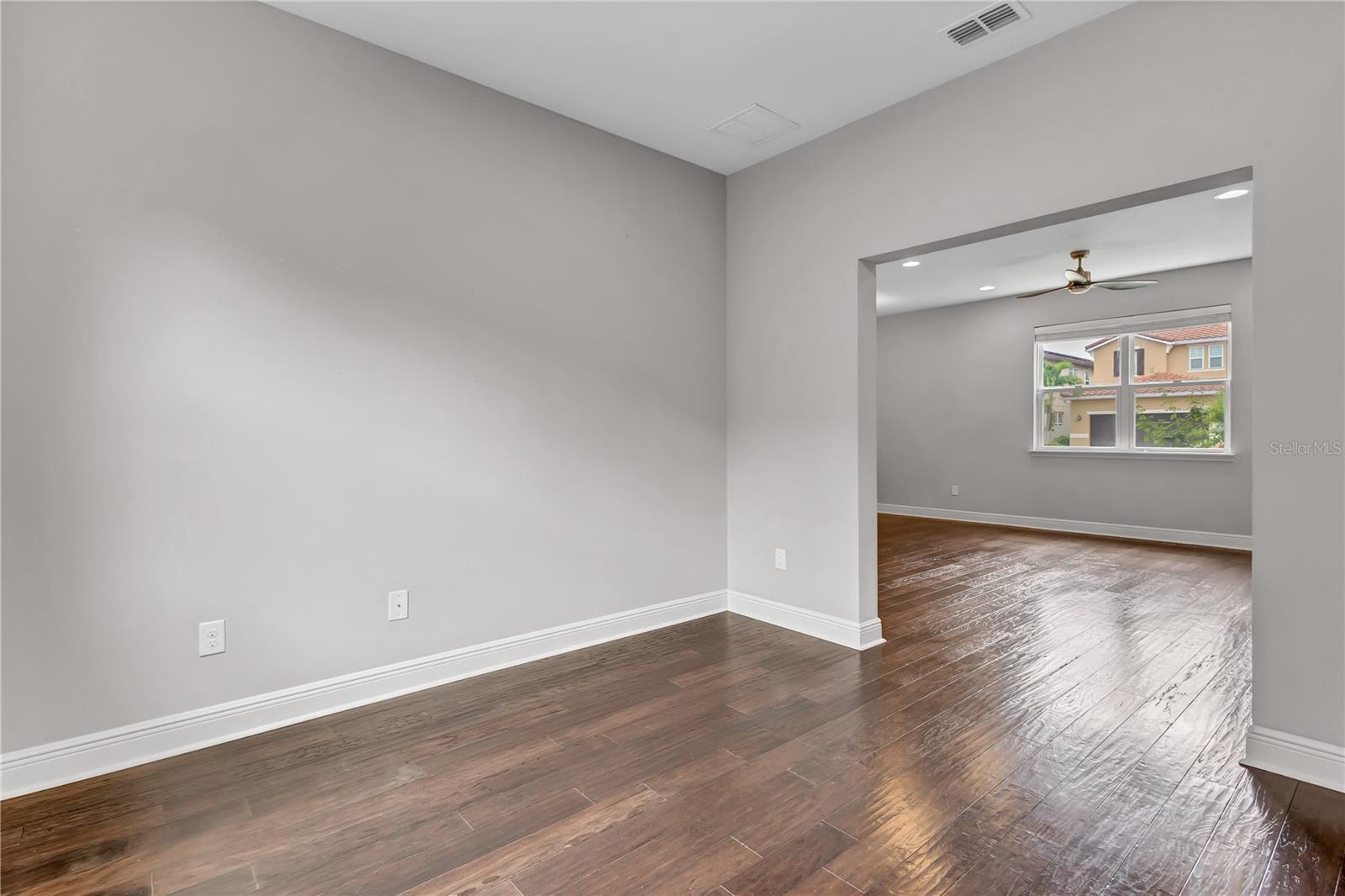 Looking out of office into Living Room