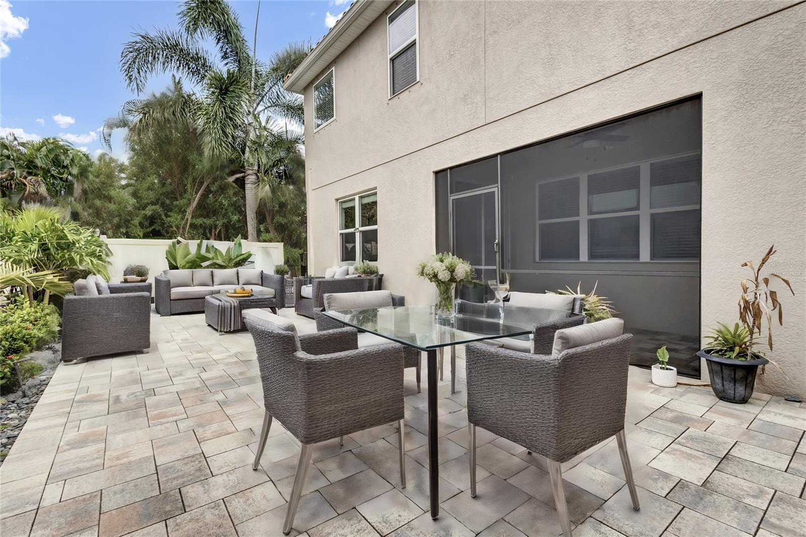 Virtually staged outdoor space