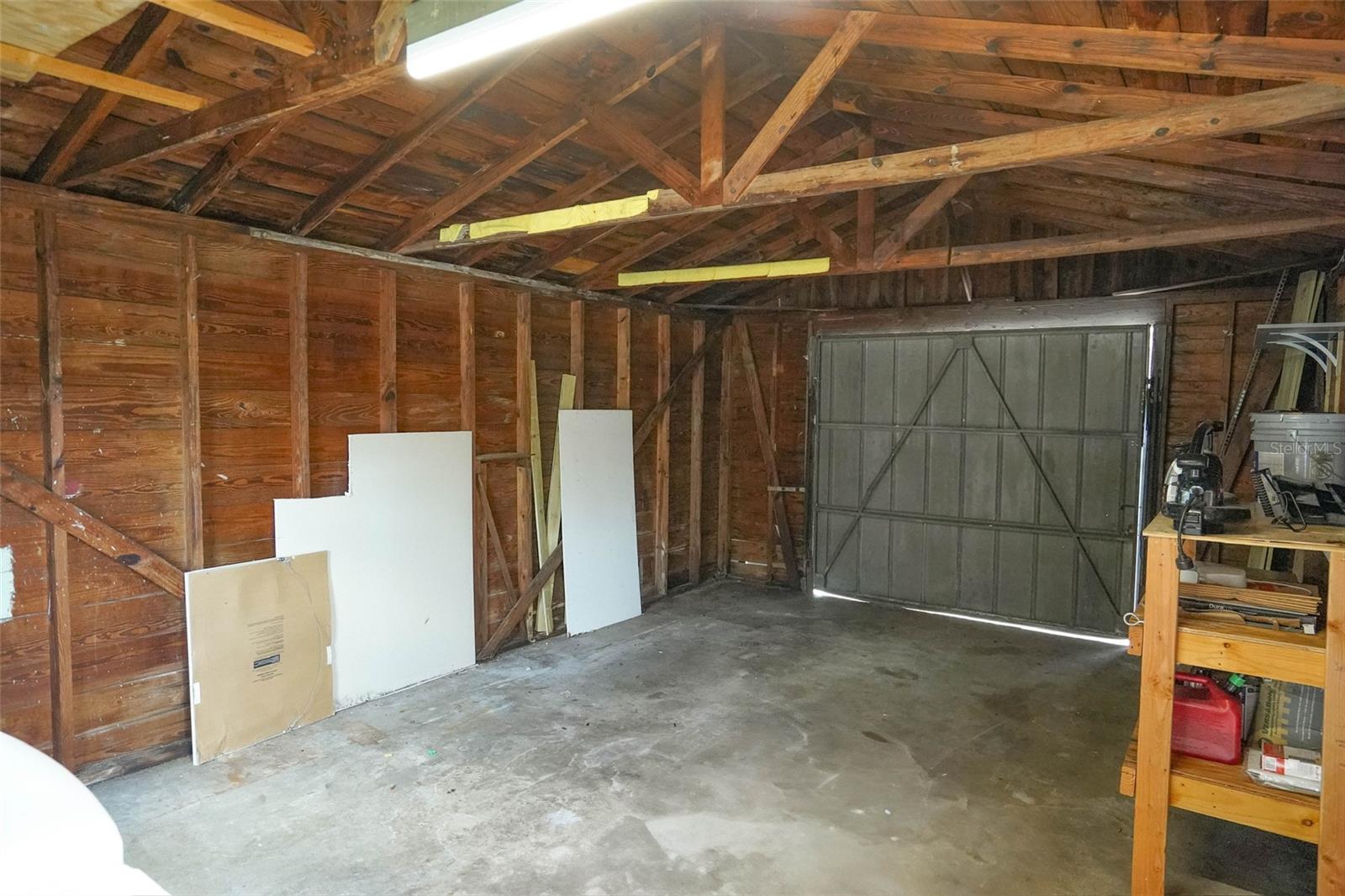 Inside of garage. Washer dryer hookups