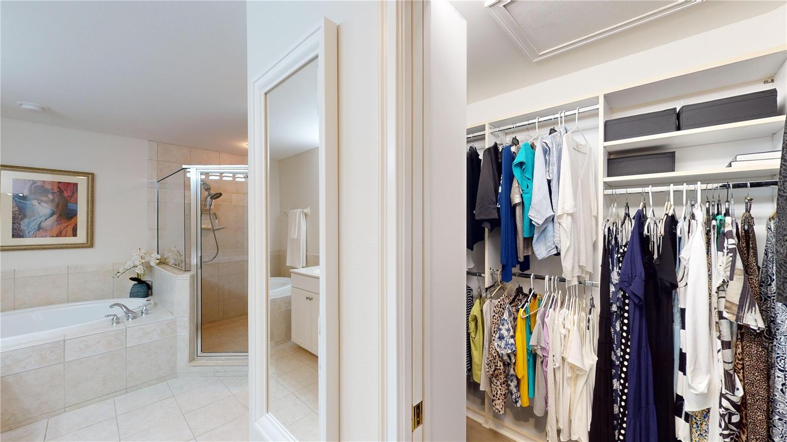 Walk-in organized closet