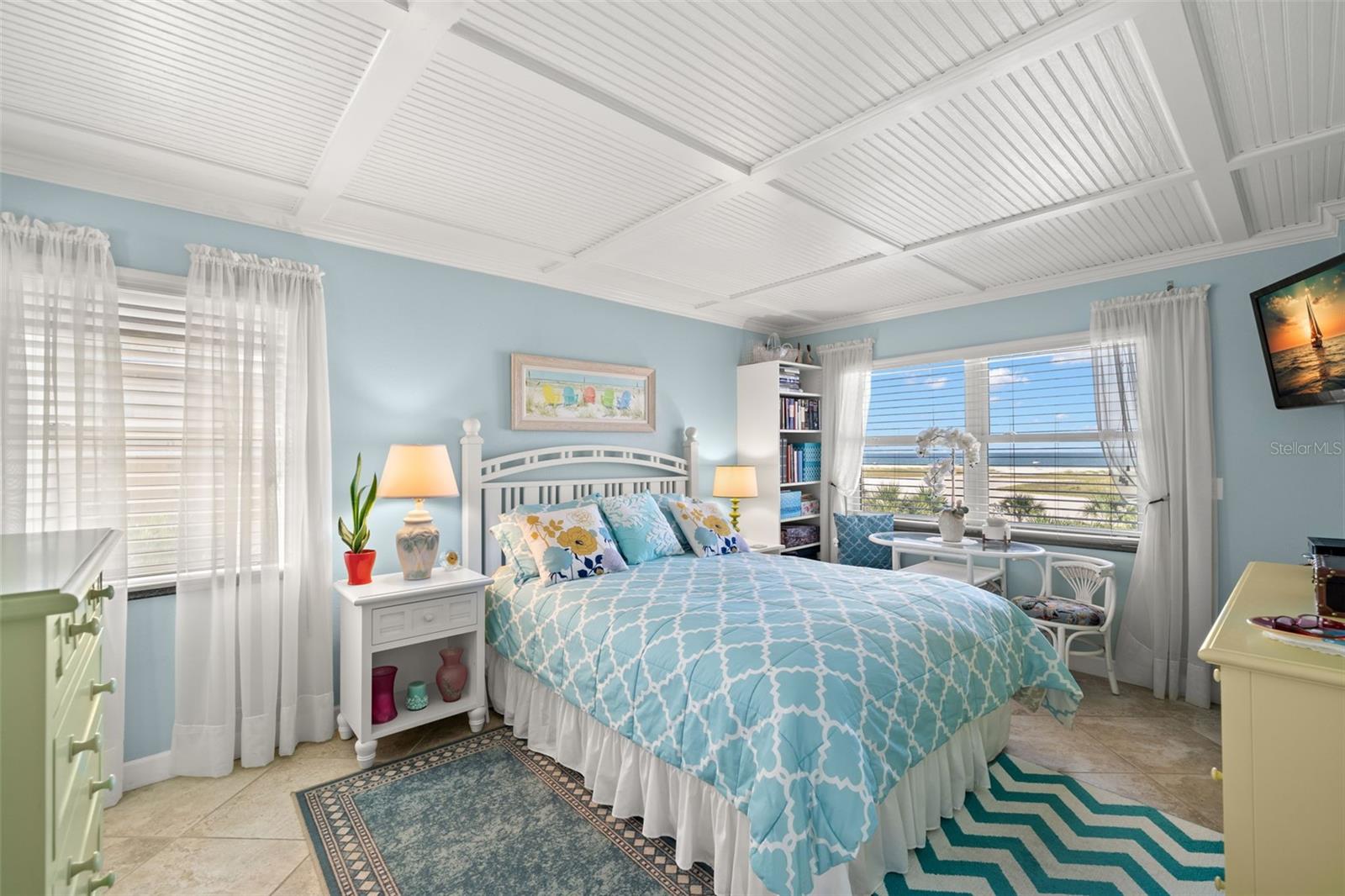 Primary Bedroom with views of the Gulf of Mexico.