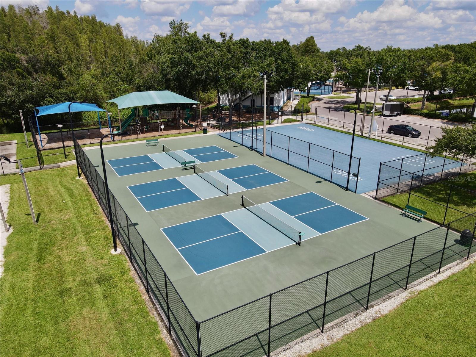 Lighted Bocce ball courts