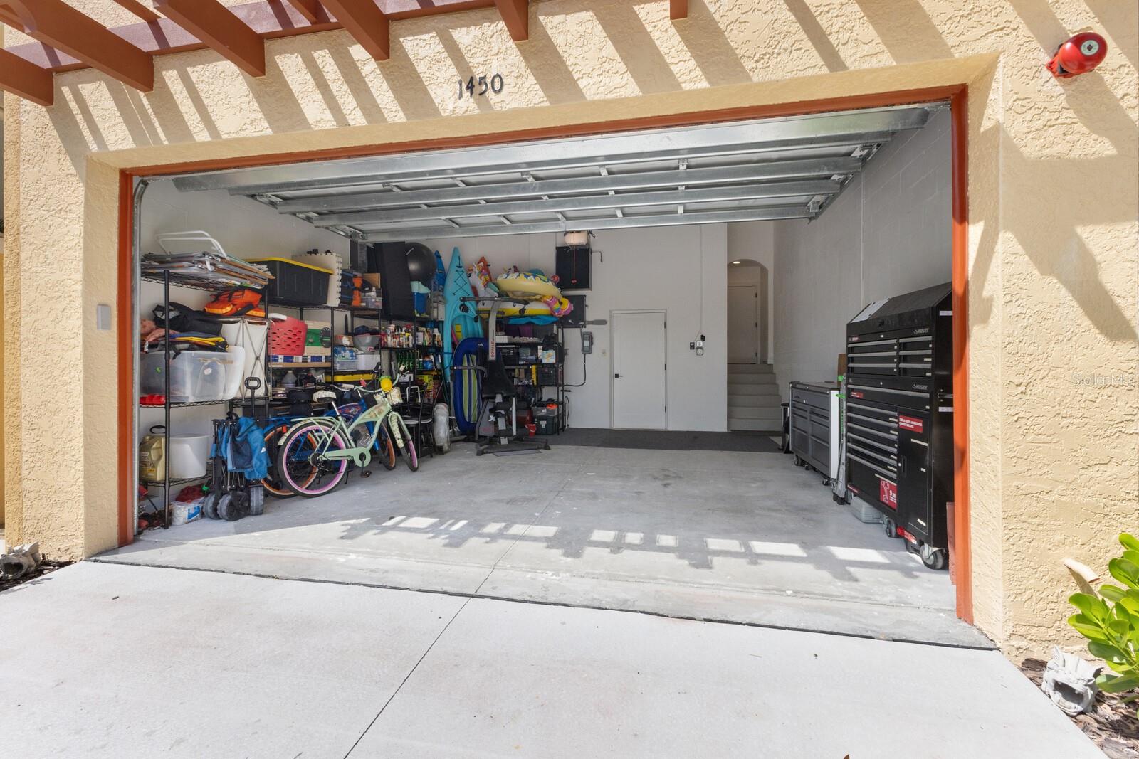 Huge garage large enough to fit a full size truck