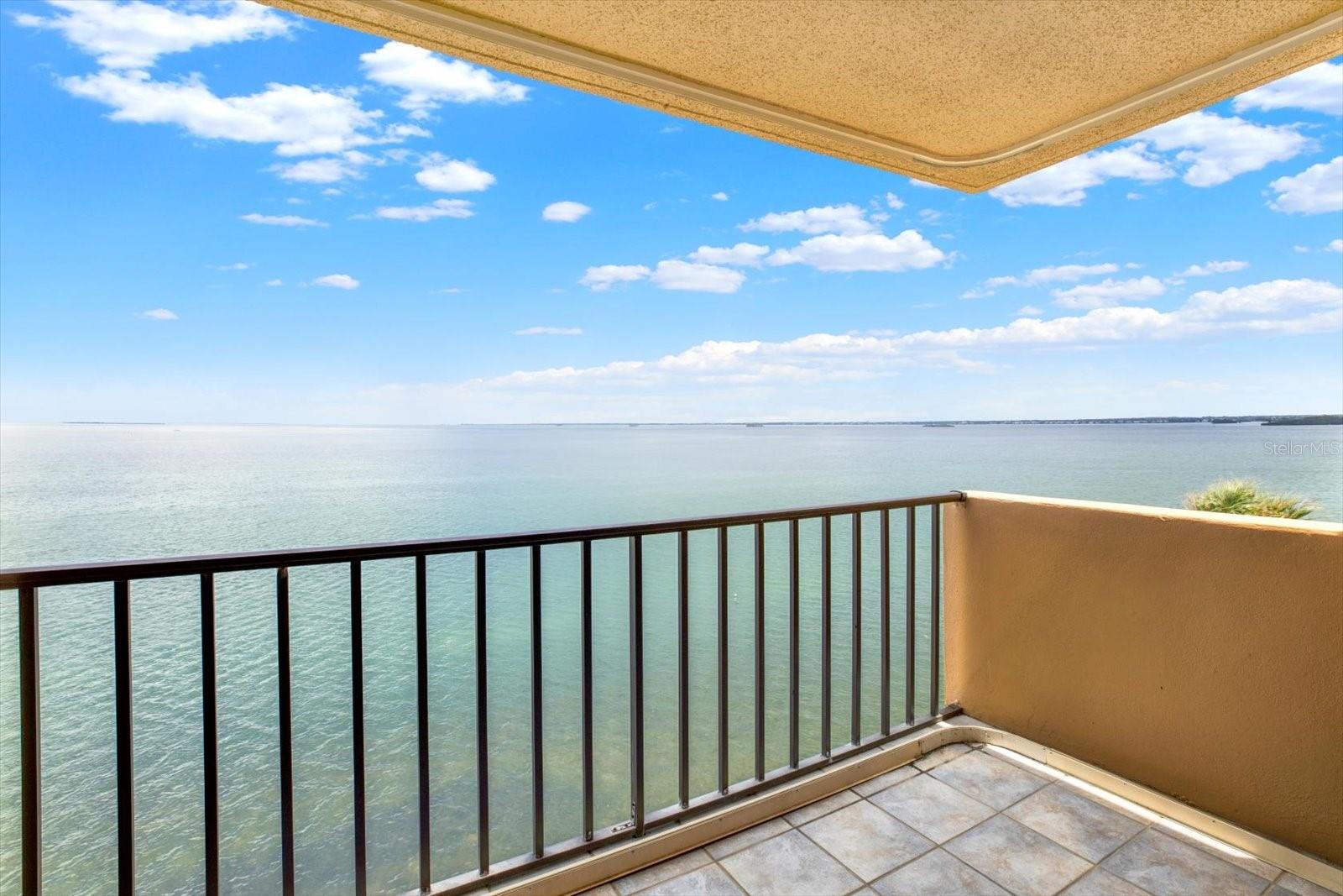 Wrap around balcony protection with extra storage closet