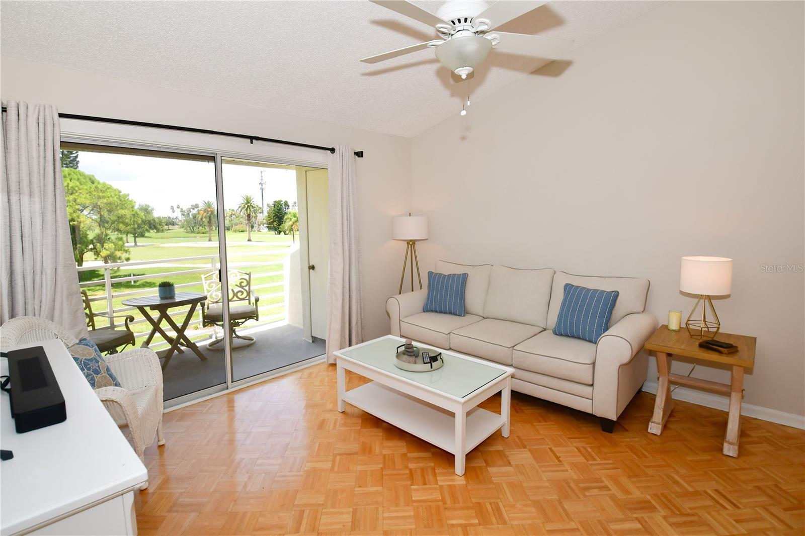 Living Room with Sliders to Private Balcony