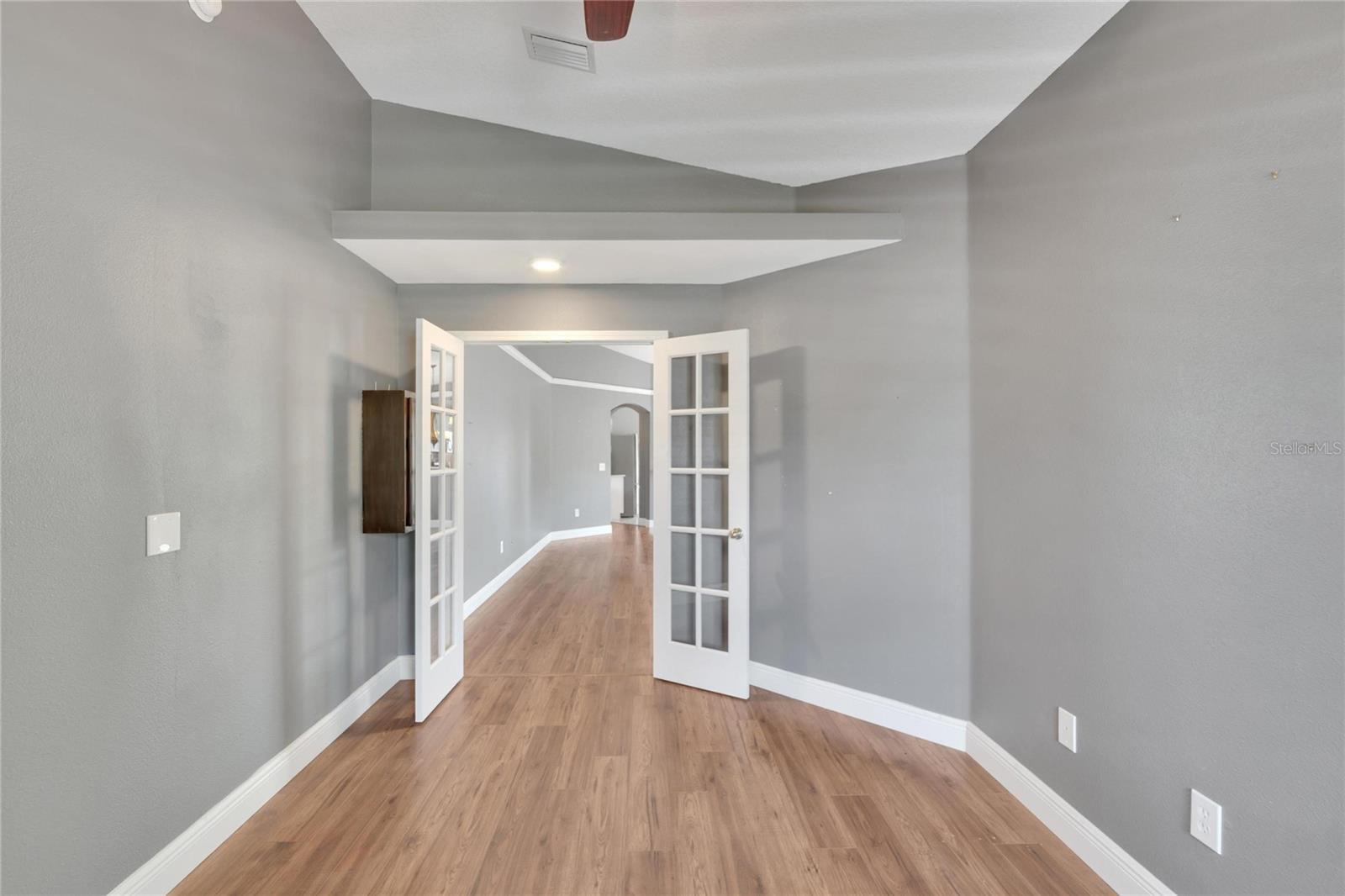 Inside Office looking out to Living Room