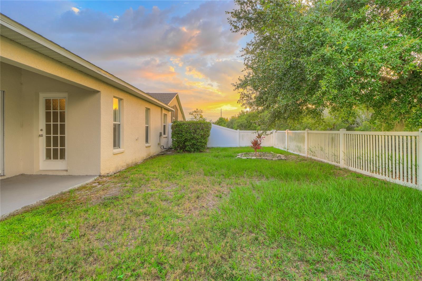 fenced backyard