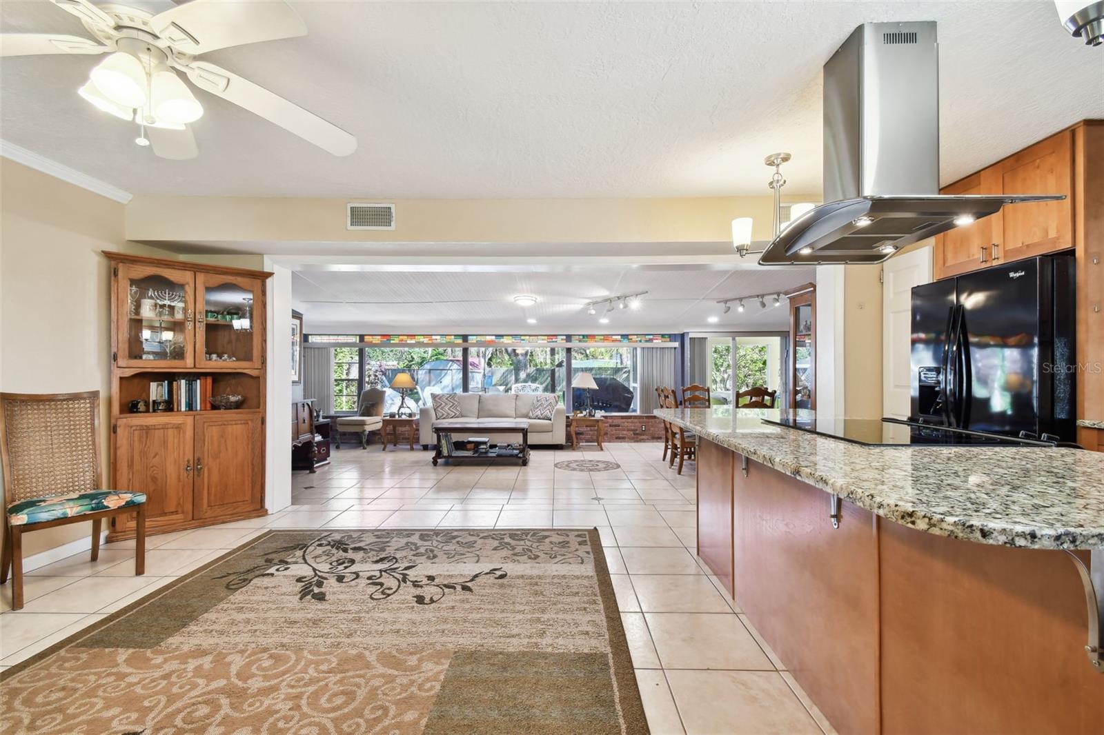 view into the Family Room/Dining