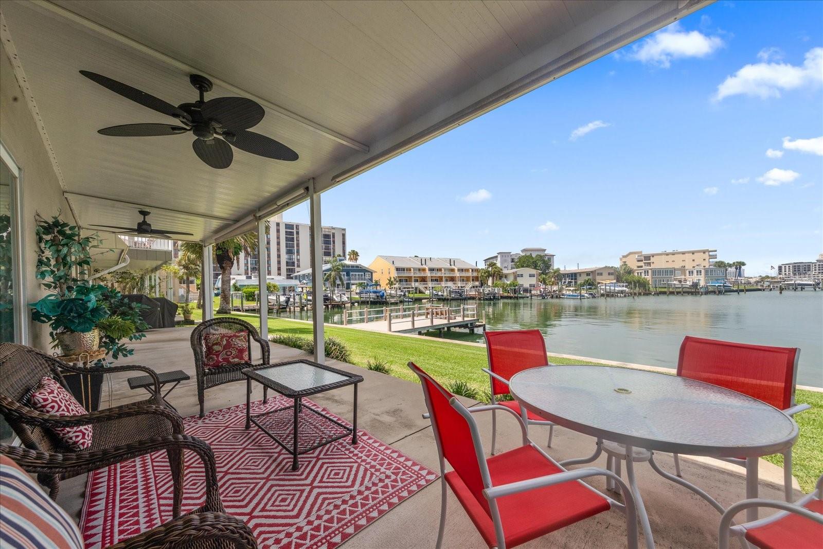 Covered Patio wit fantastic waterfront views