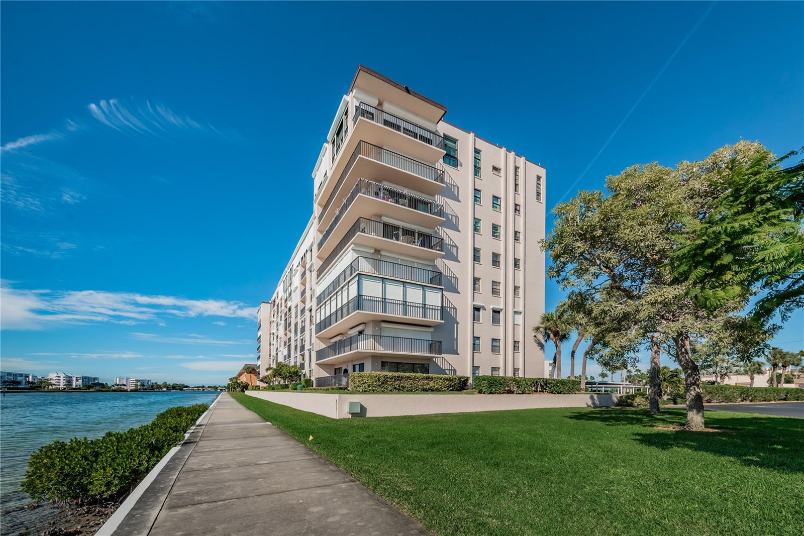 View of the balconies on the 7th floor from the seawall.