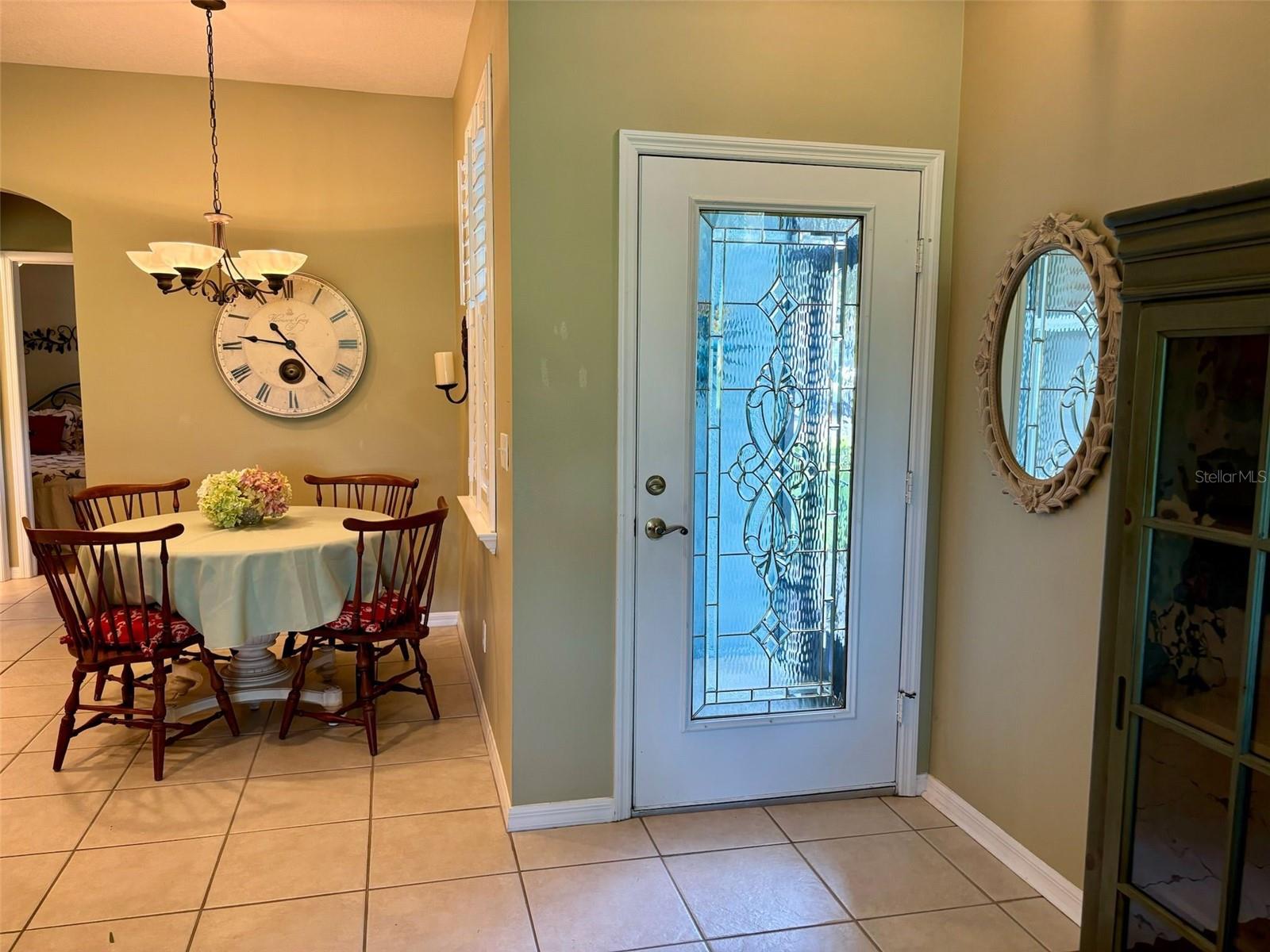 Entryway and dining area