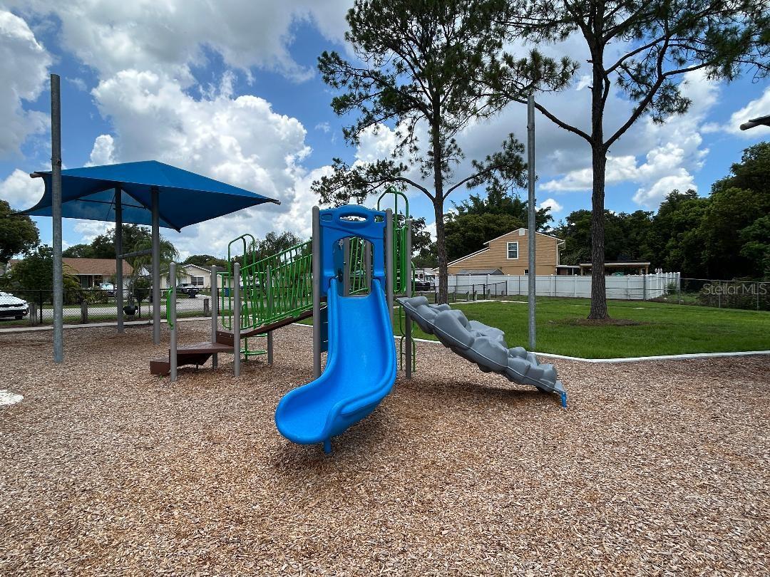 Open play area, slides