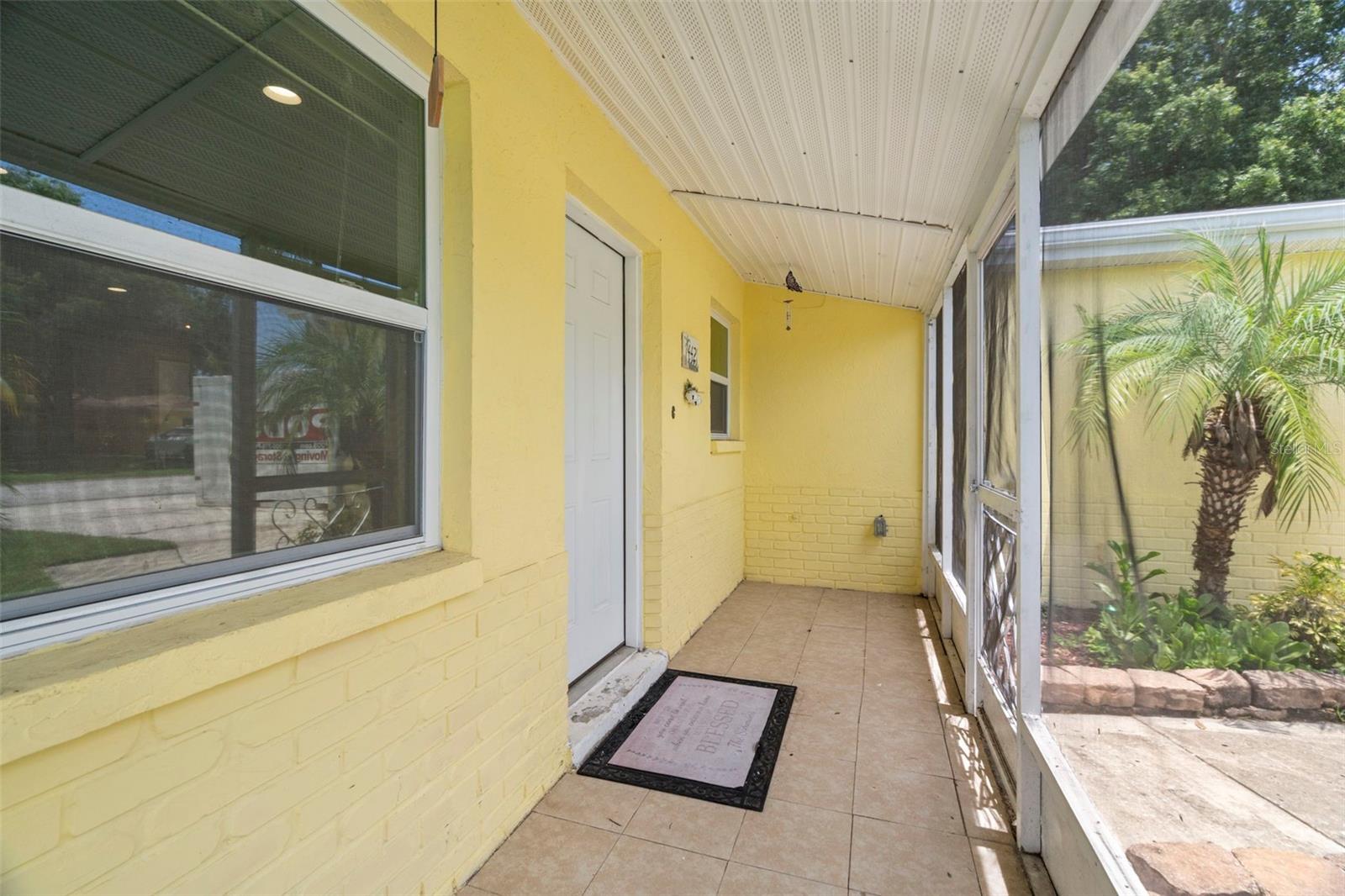 Inside the screened front porch