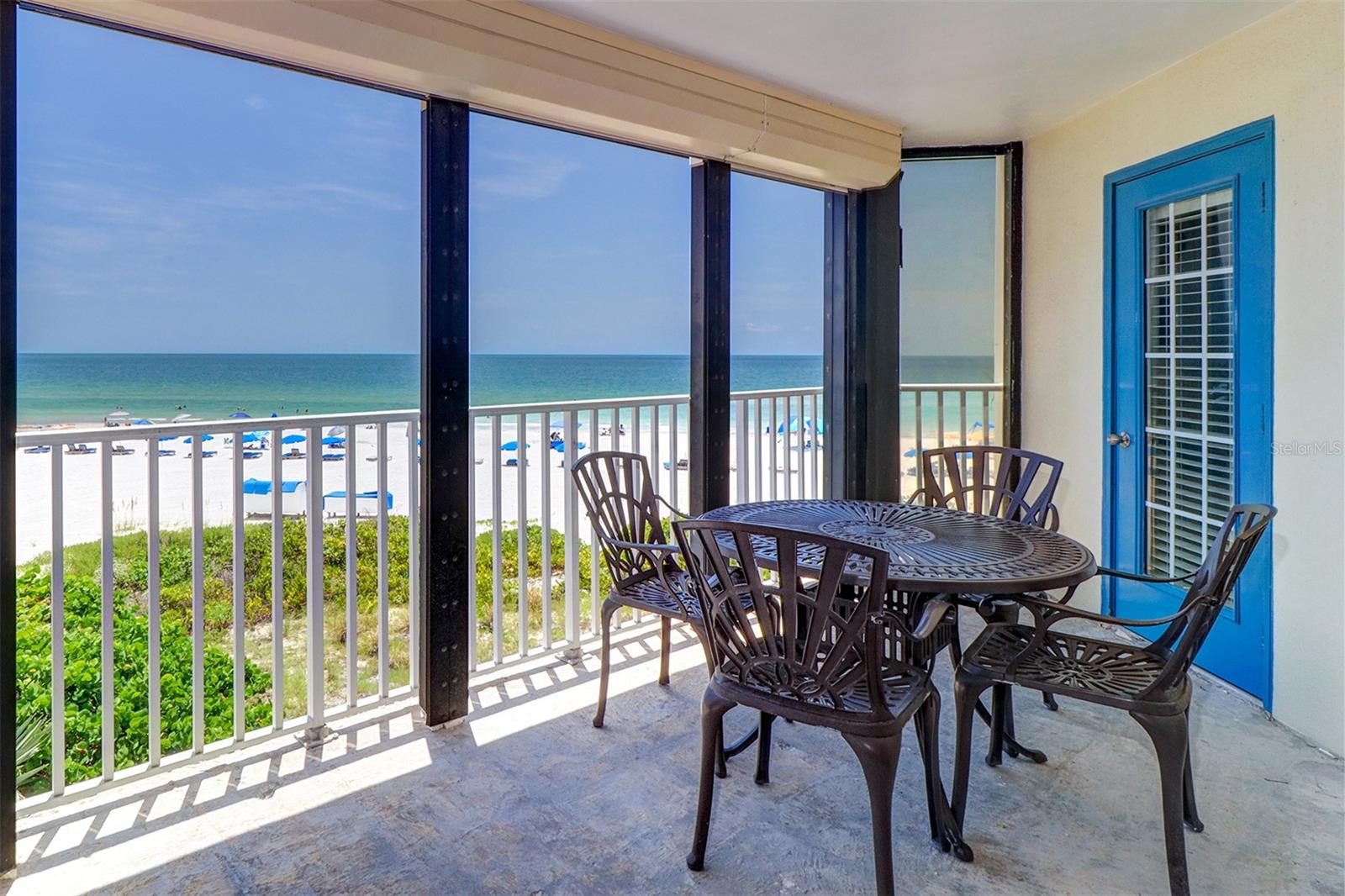 Balcony with hurricane shutters