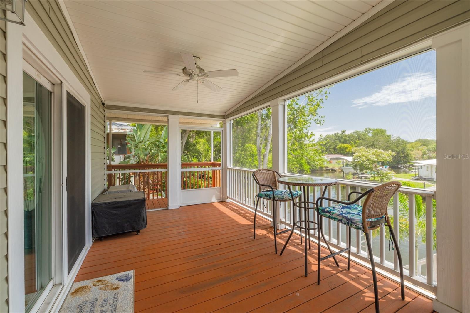 Upper floor screen enclosed balcony