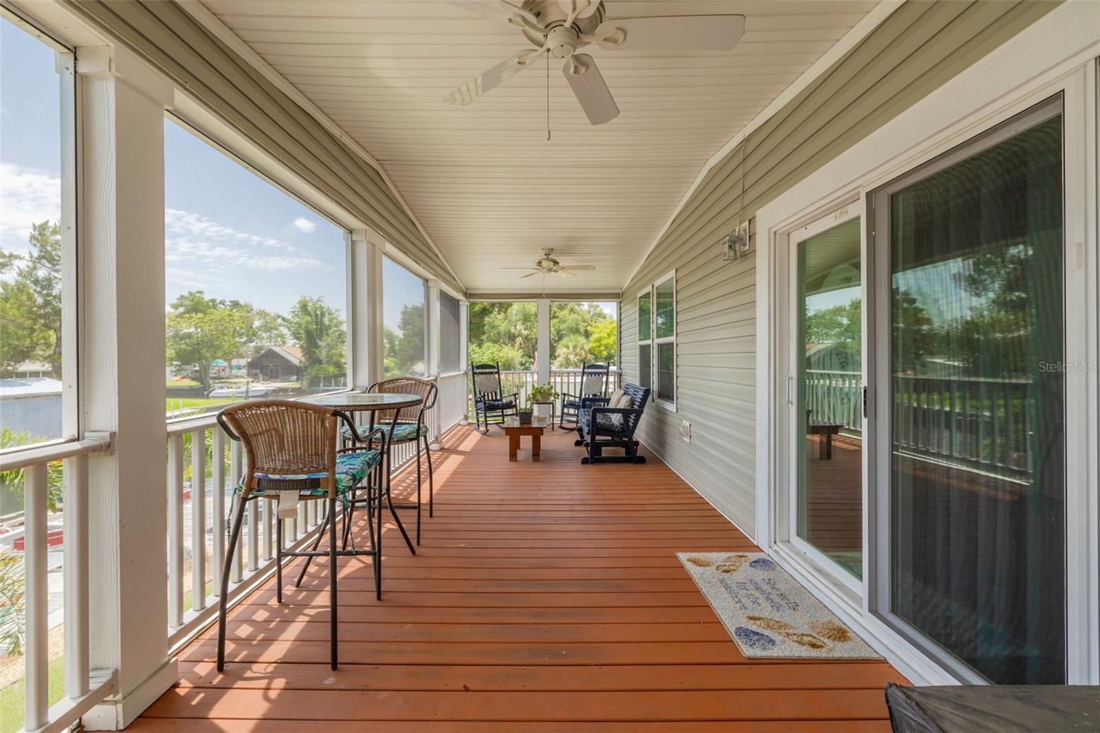 Upper floor screen enclosed balcony