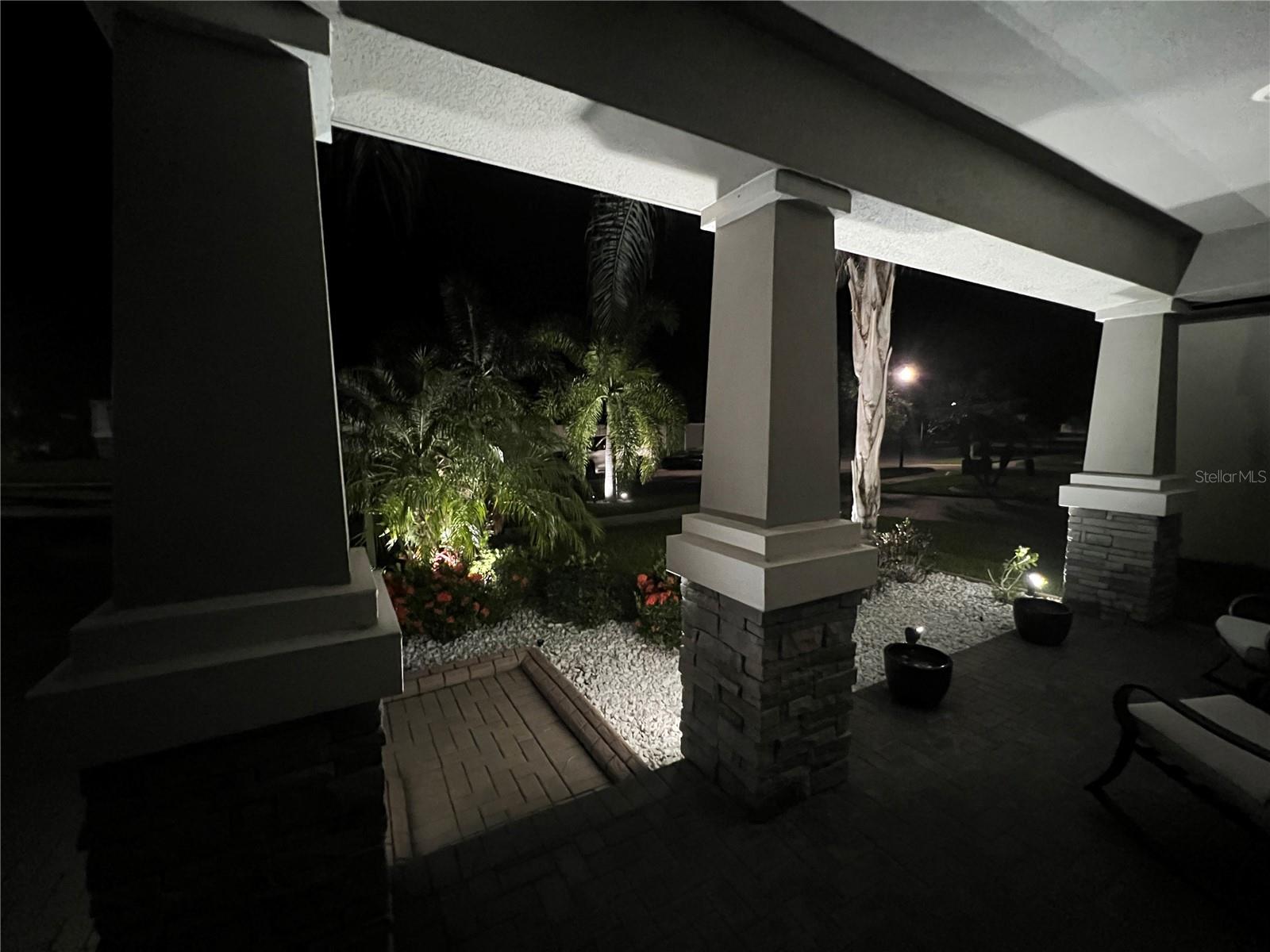 Night front patio view