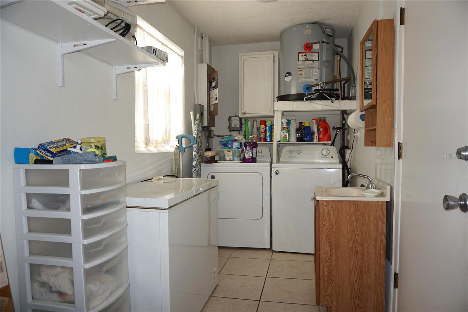 Laundry area in garage