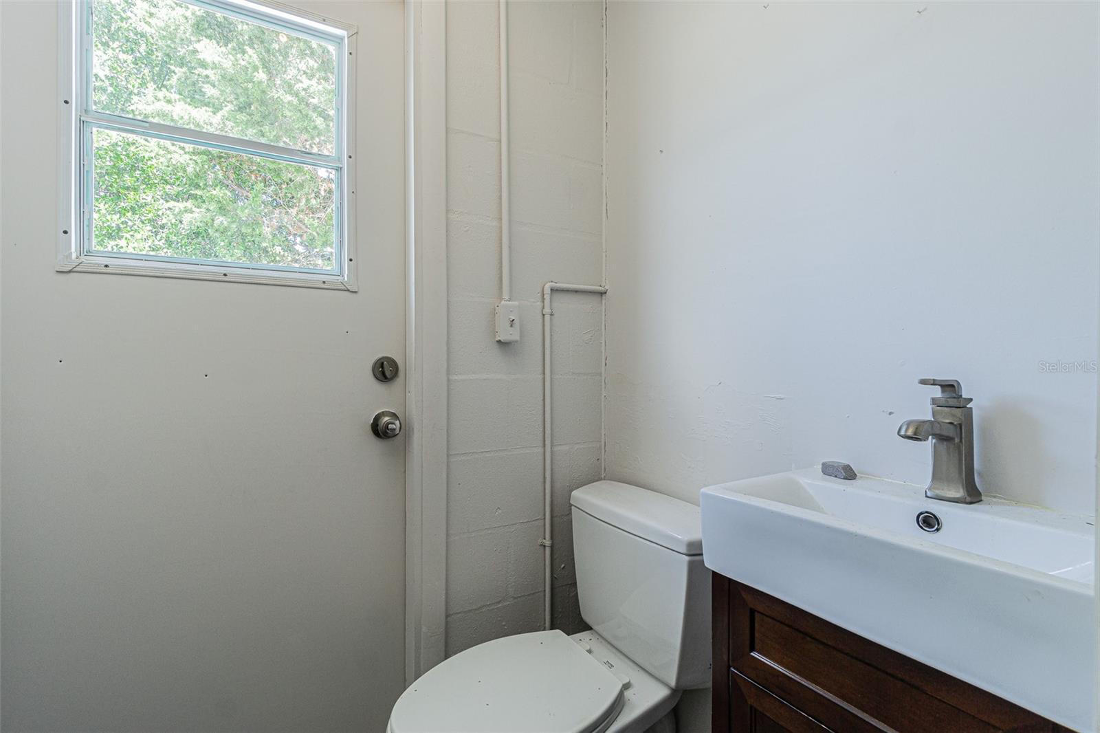 Half bath in garage