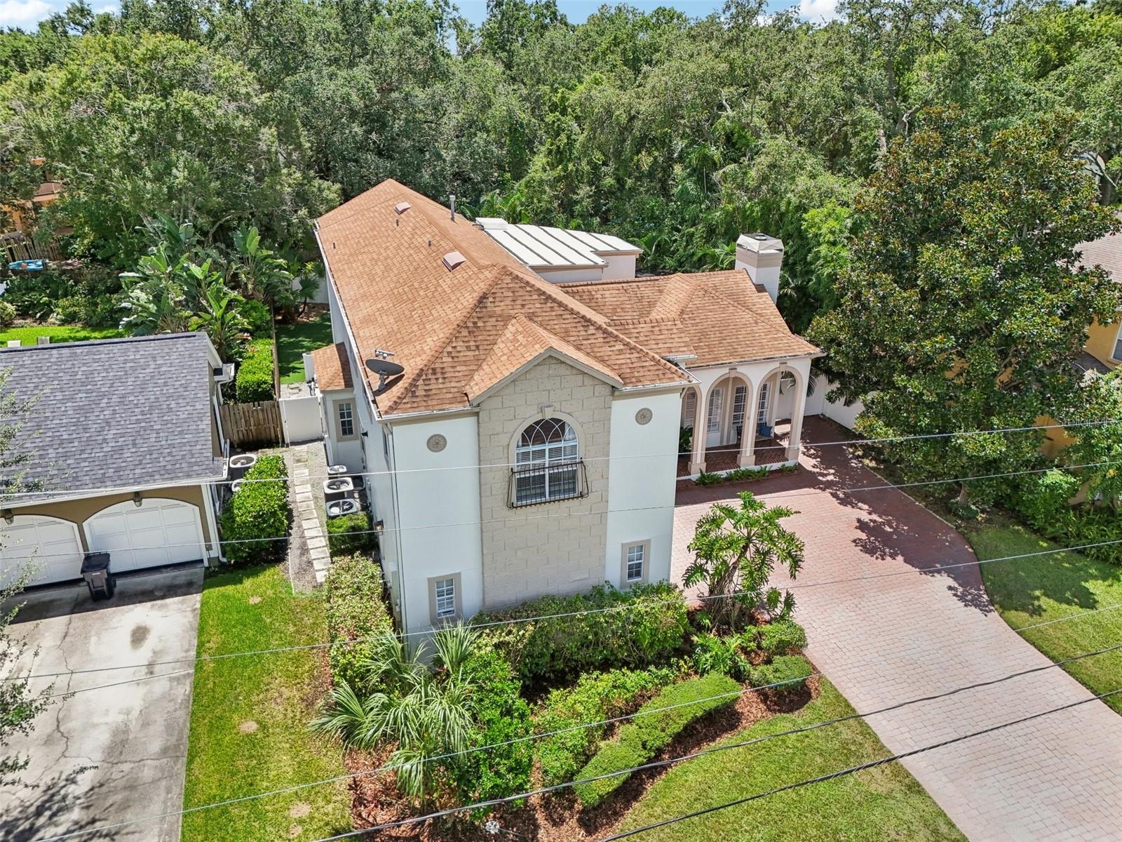 Arial view of home