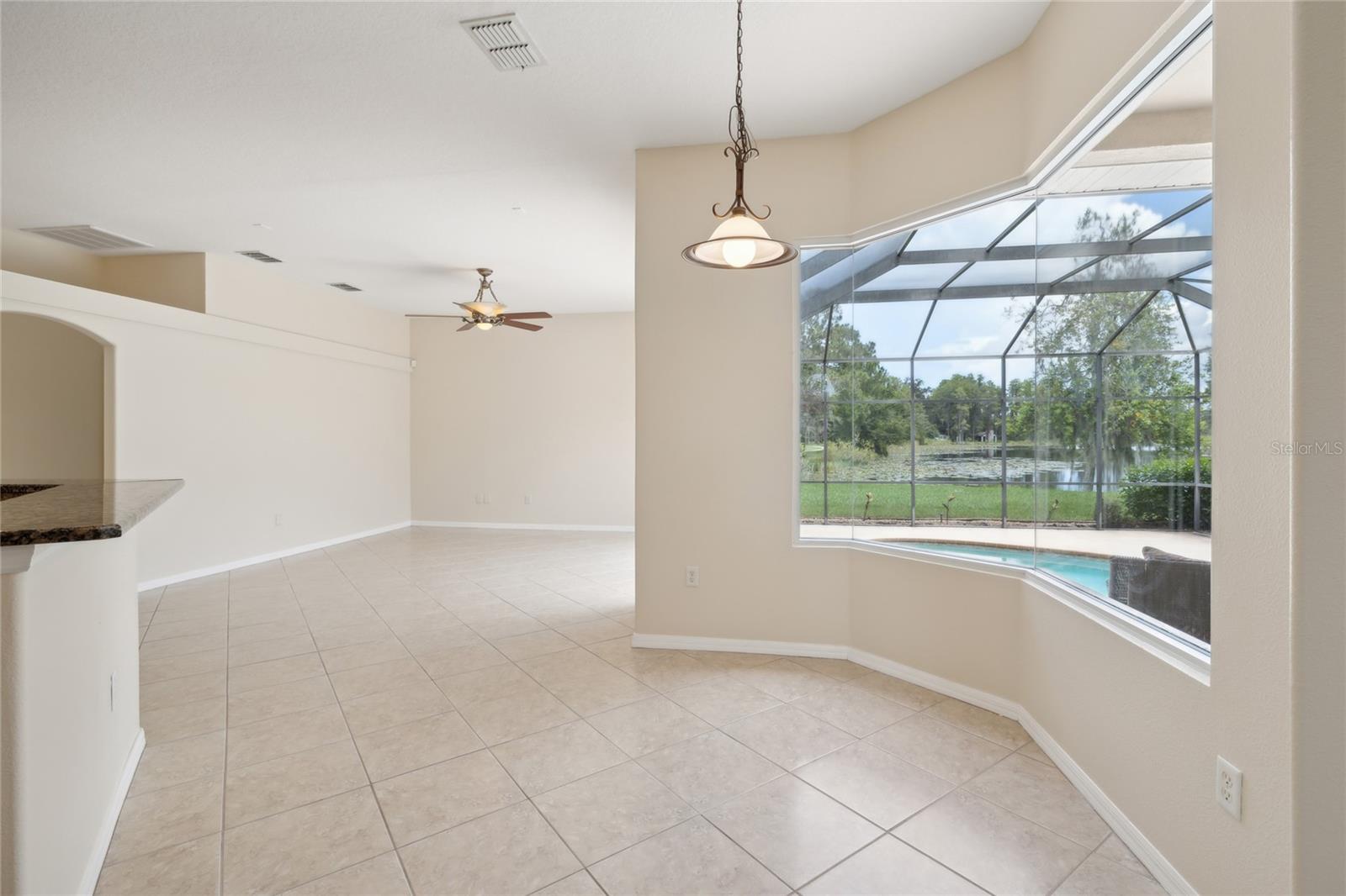 Breakfast nook and family room