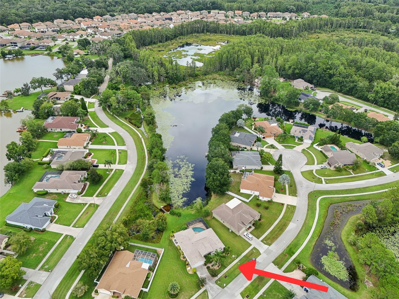 Arial view of property