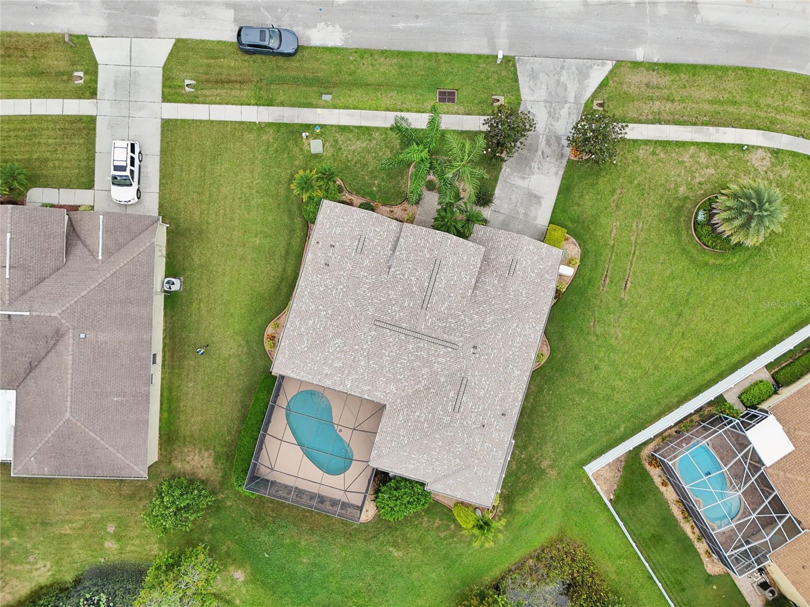 Arial view of property