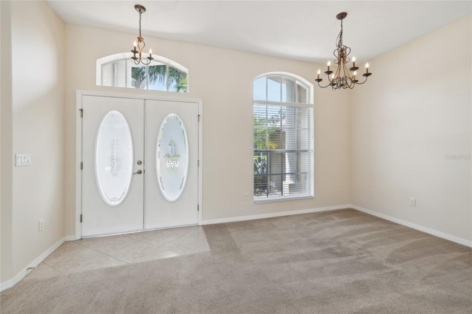 Entryway and dining room