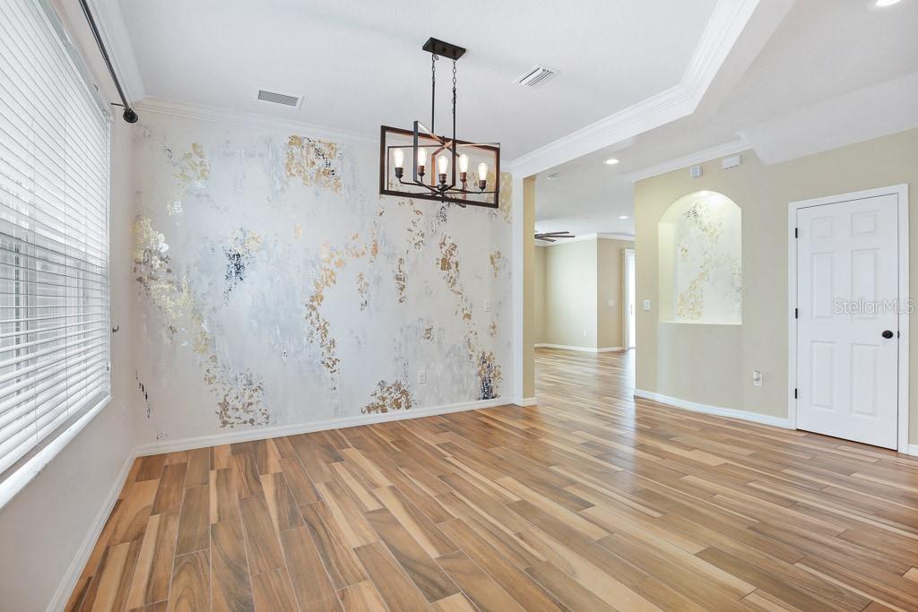 Entry room used as dining space