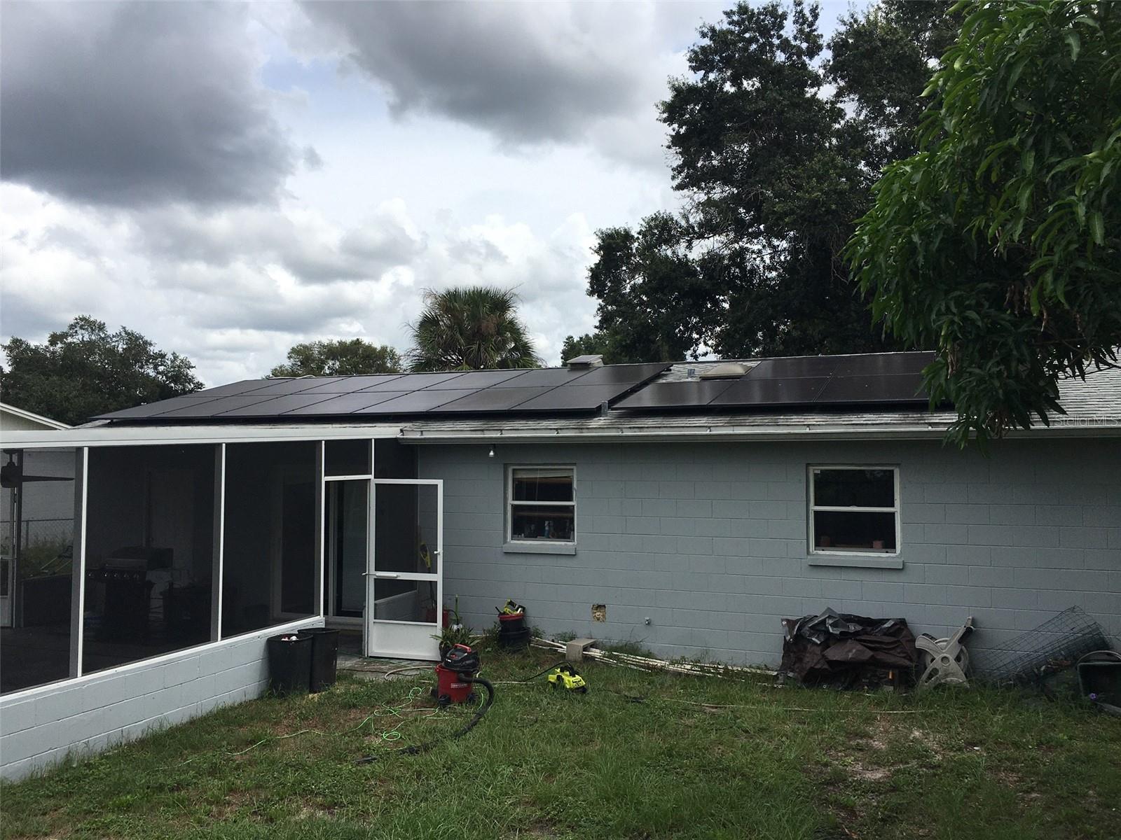 West side of house showing location of solar panels