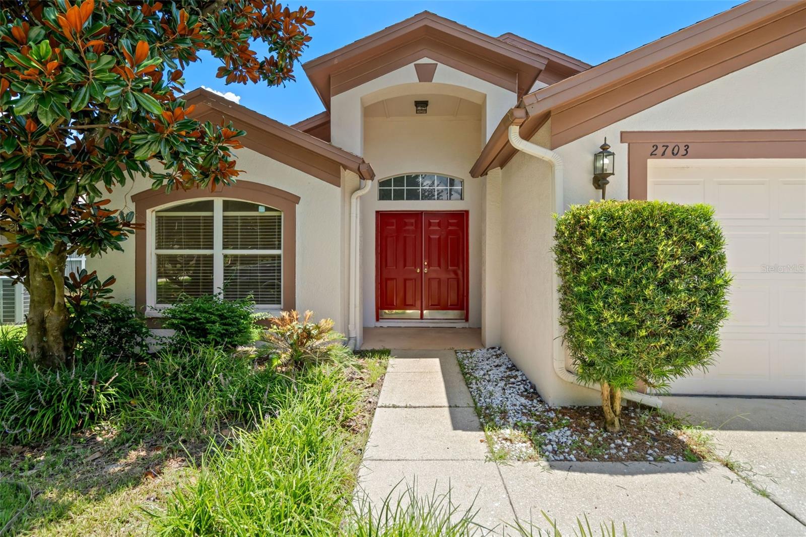 Front of Home with Landscaping and Irrigation