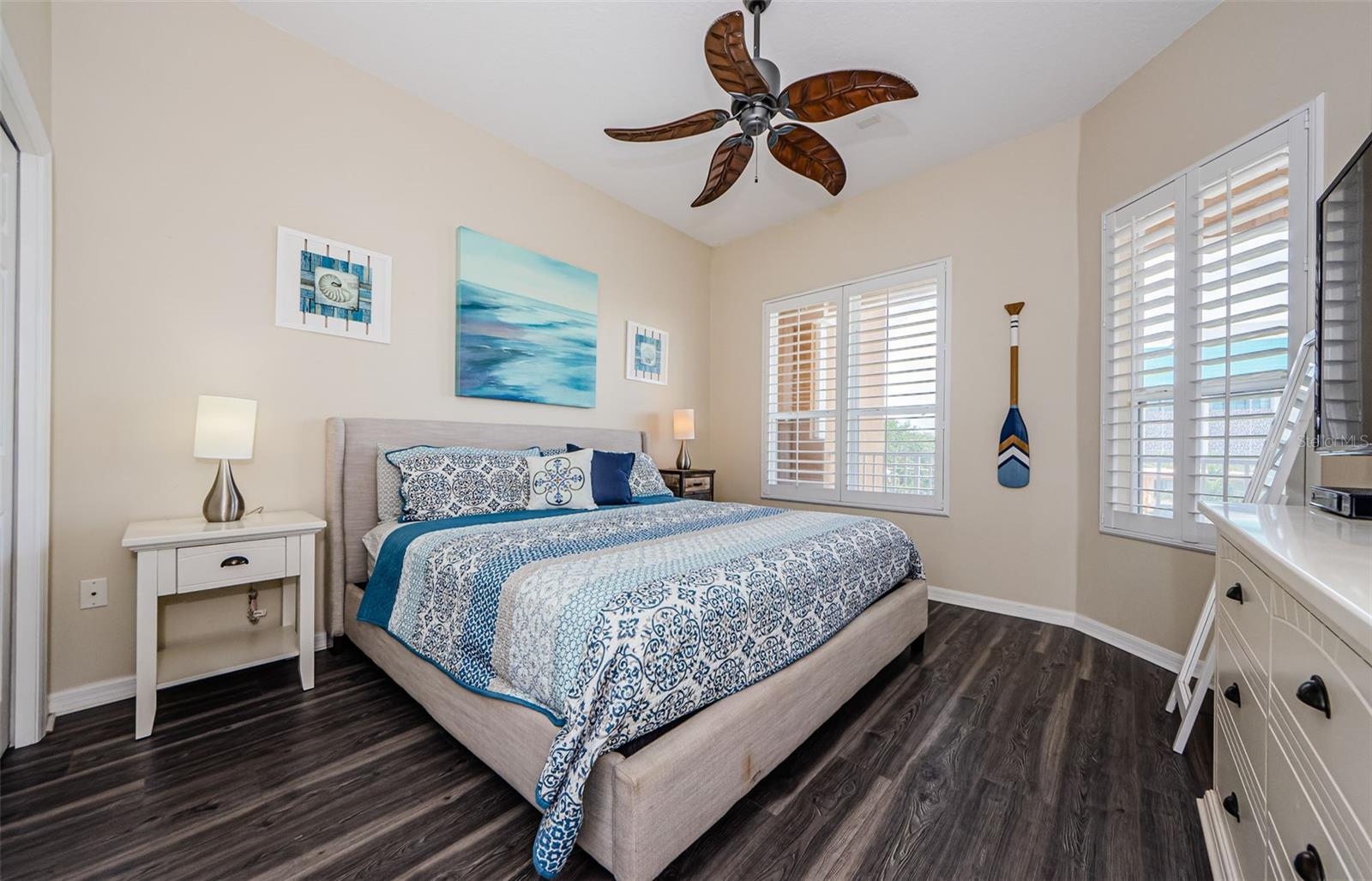 2nd Bedroom with Plantation Shutters.