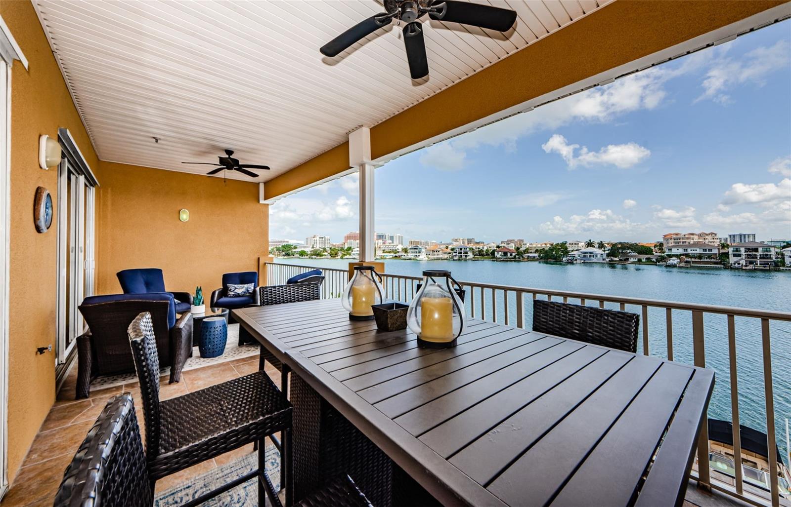 Penthouse - Wide water views from your 30' balcony.