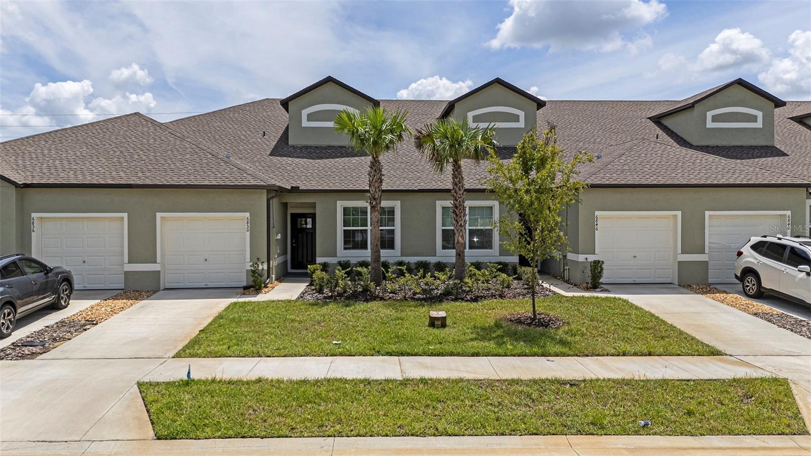 front entrance + 1-car garage