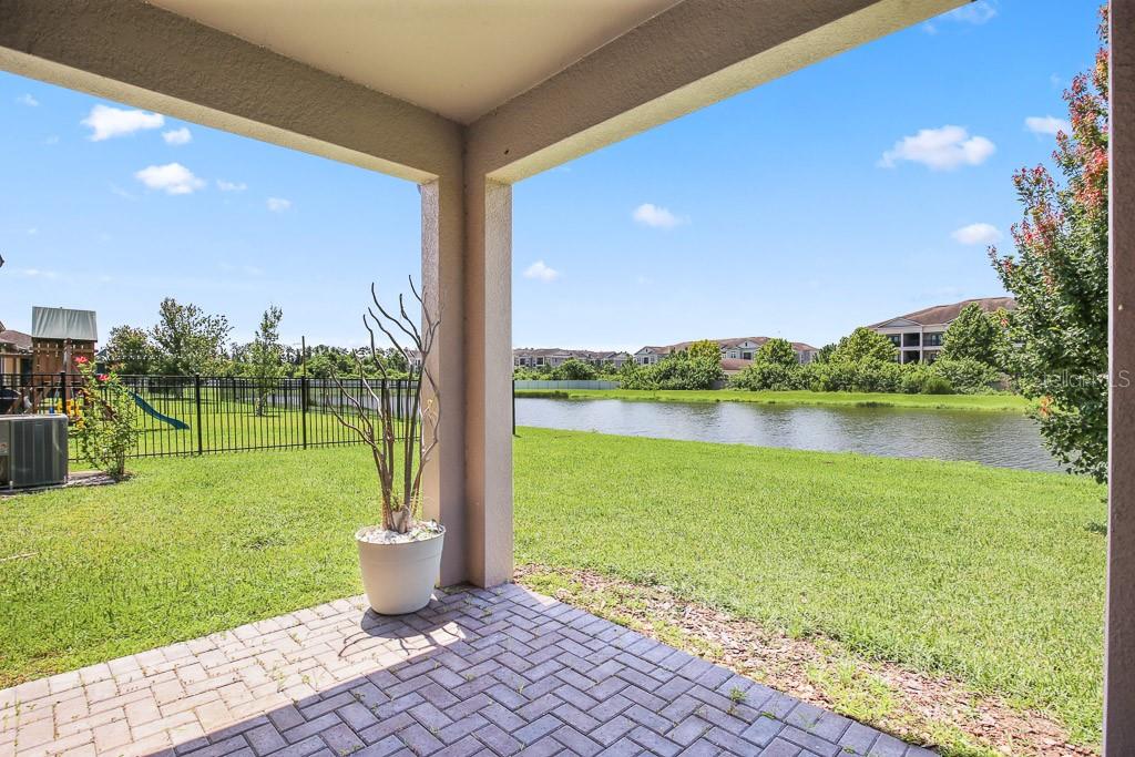 Covered lanai with POND VIEWS!