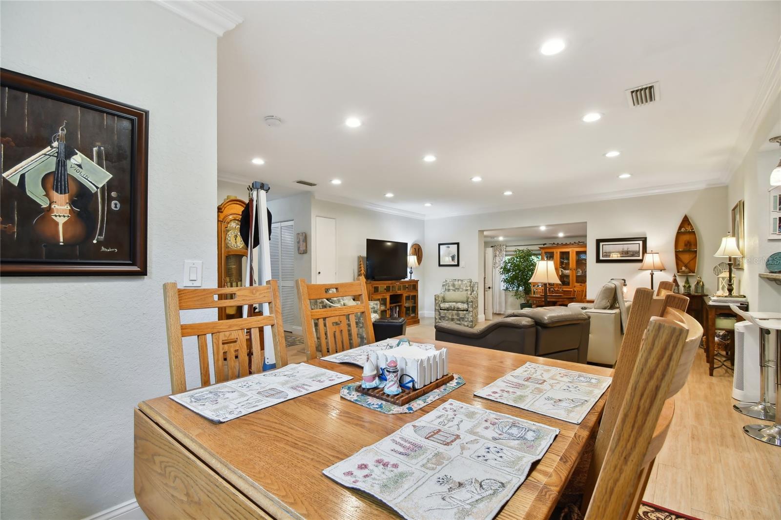 View of family room from dining area.