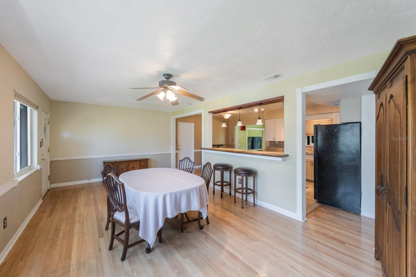 Front Living room with access to the kitchen