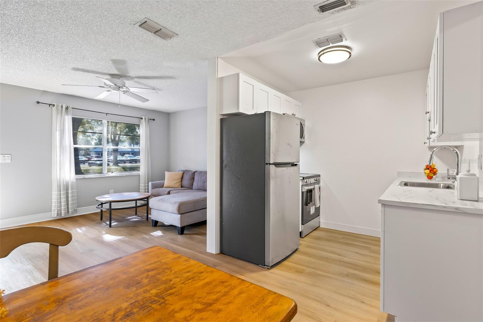 Open concept dining and living area