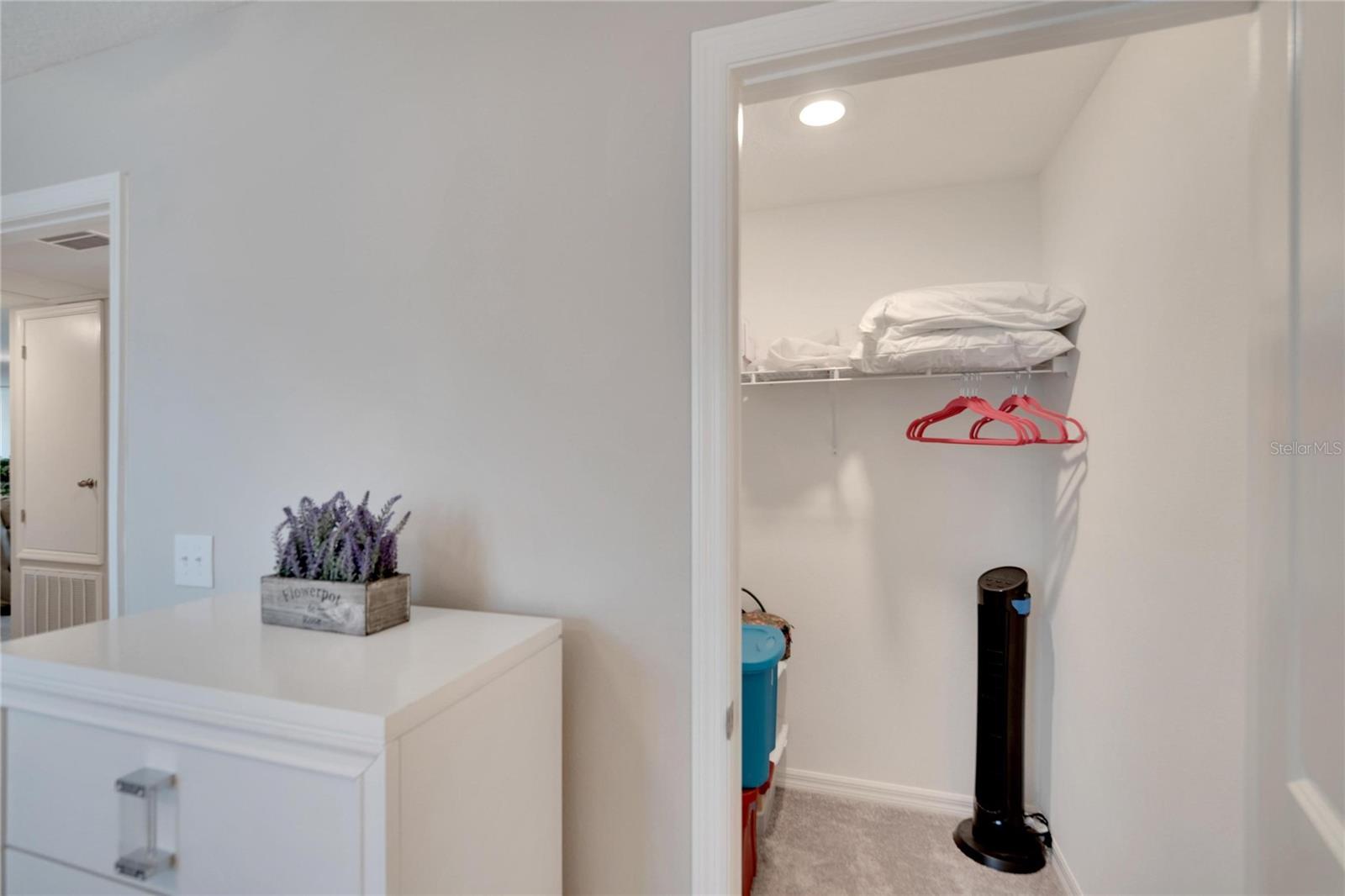 walk-in closet secondary bedroom