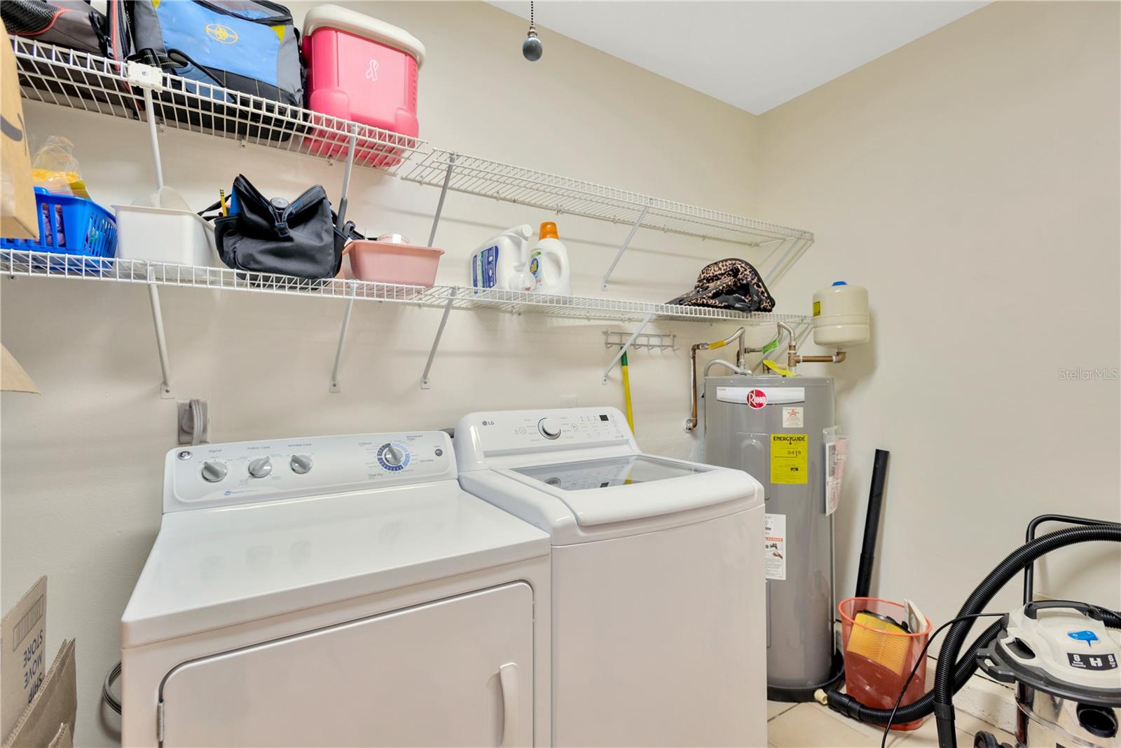 Laundry Closet - located in "Flex Room" (converted garage).